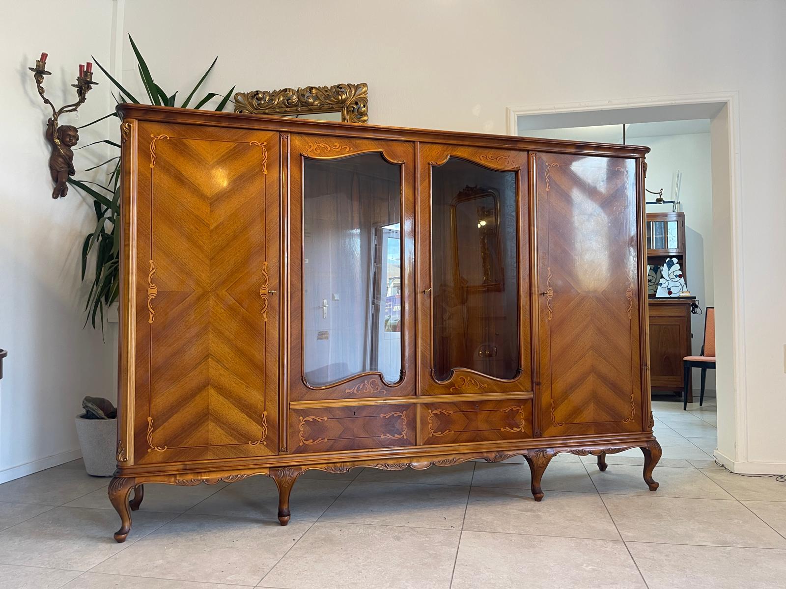 Bücherschrank Barock Barockstil Vitrine Glasschrank Wohnzimmerschrank A5151