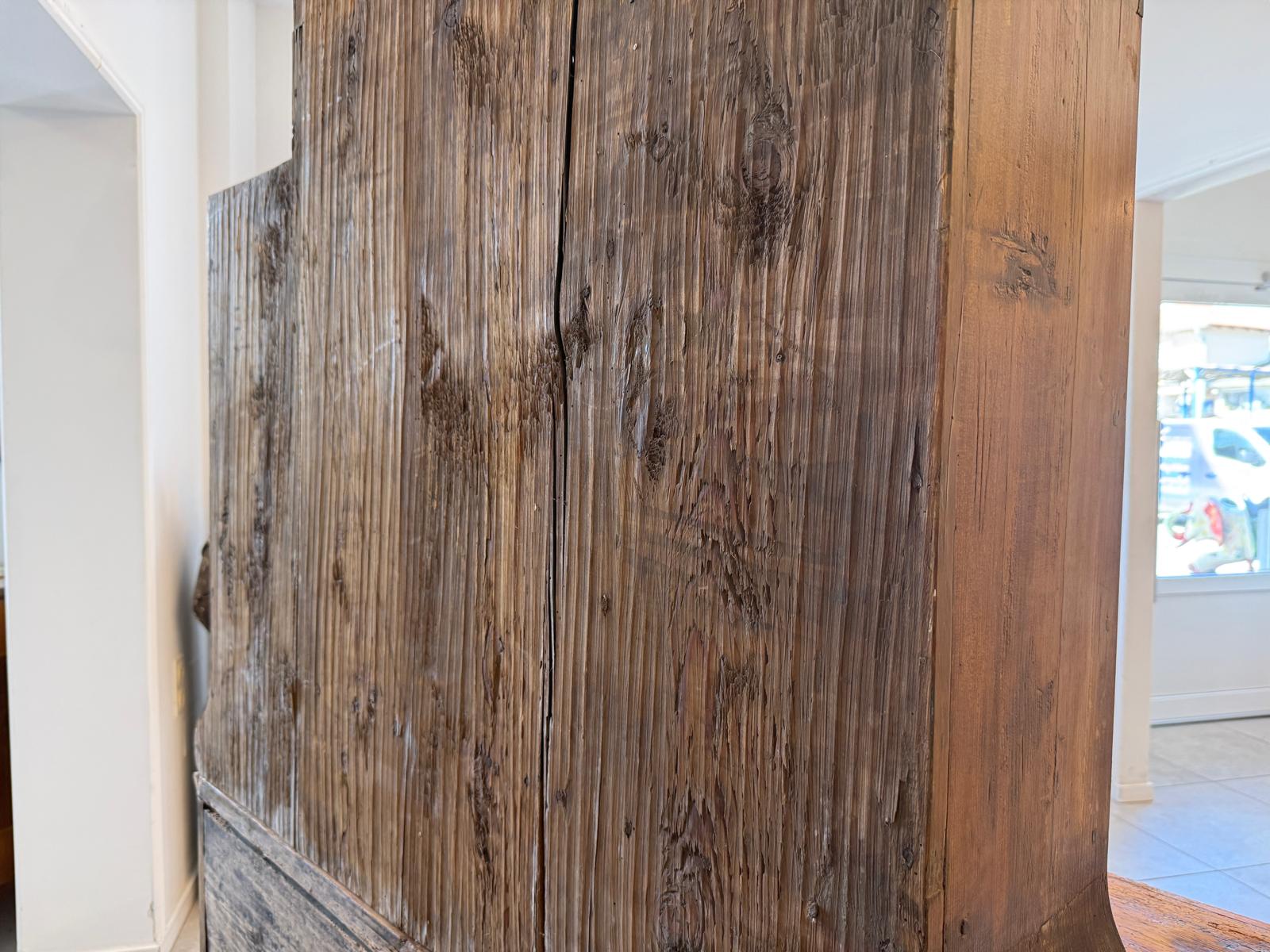 Bäuerlicher Bücherschrank Vitrine Bauernvitrine Bauernschrank Naturholz D2323