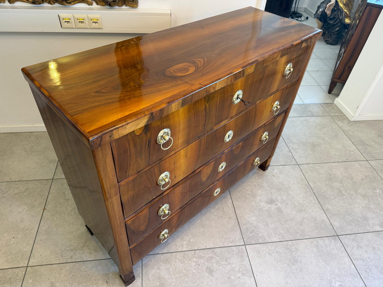 Biedermeier Kommode Ladenkommode Nussholz Antiquität Restauriert D2763