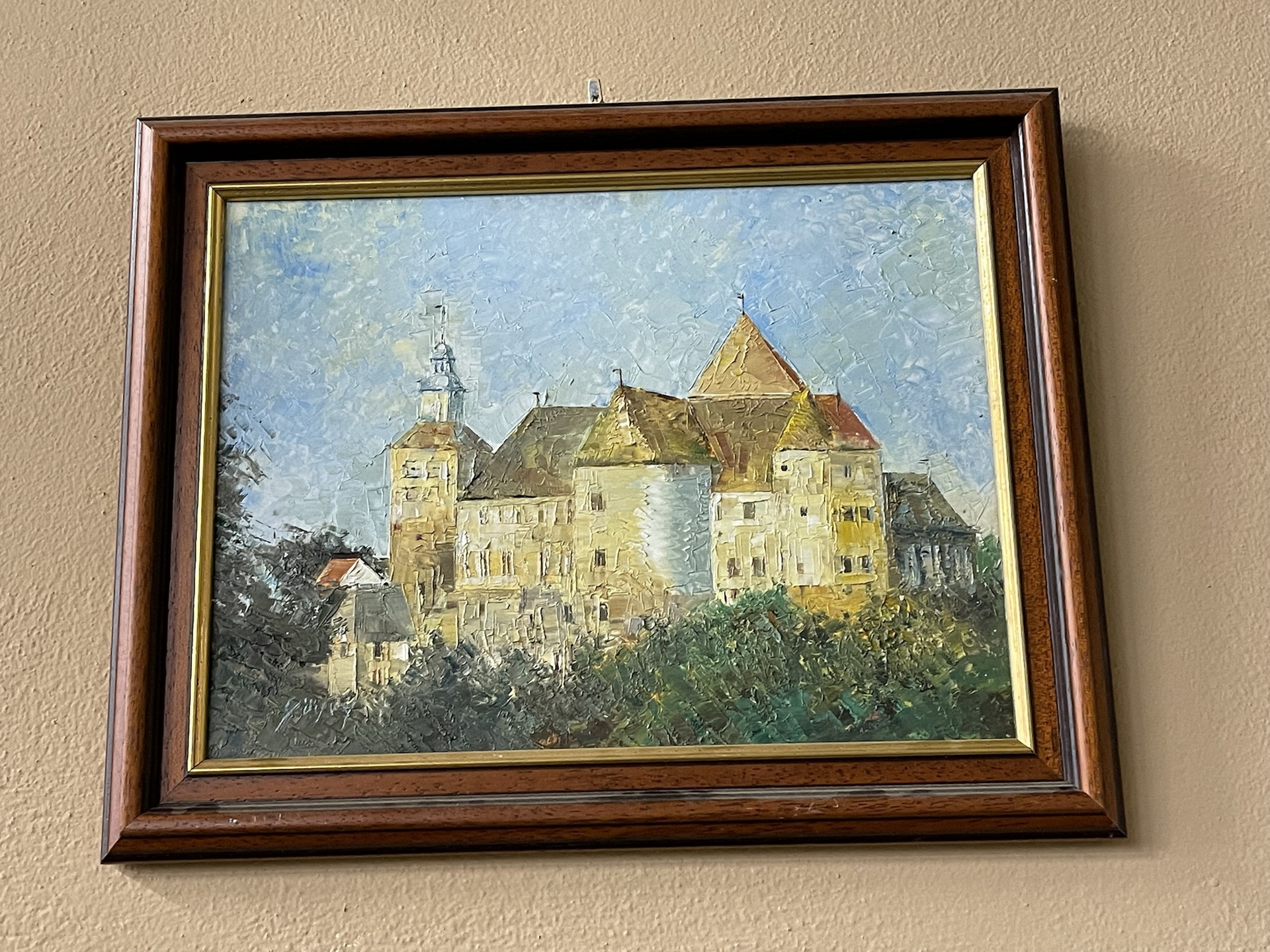 Gemälde Burg Schlaining Spachteltechnik A3422