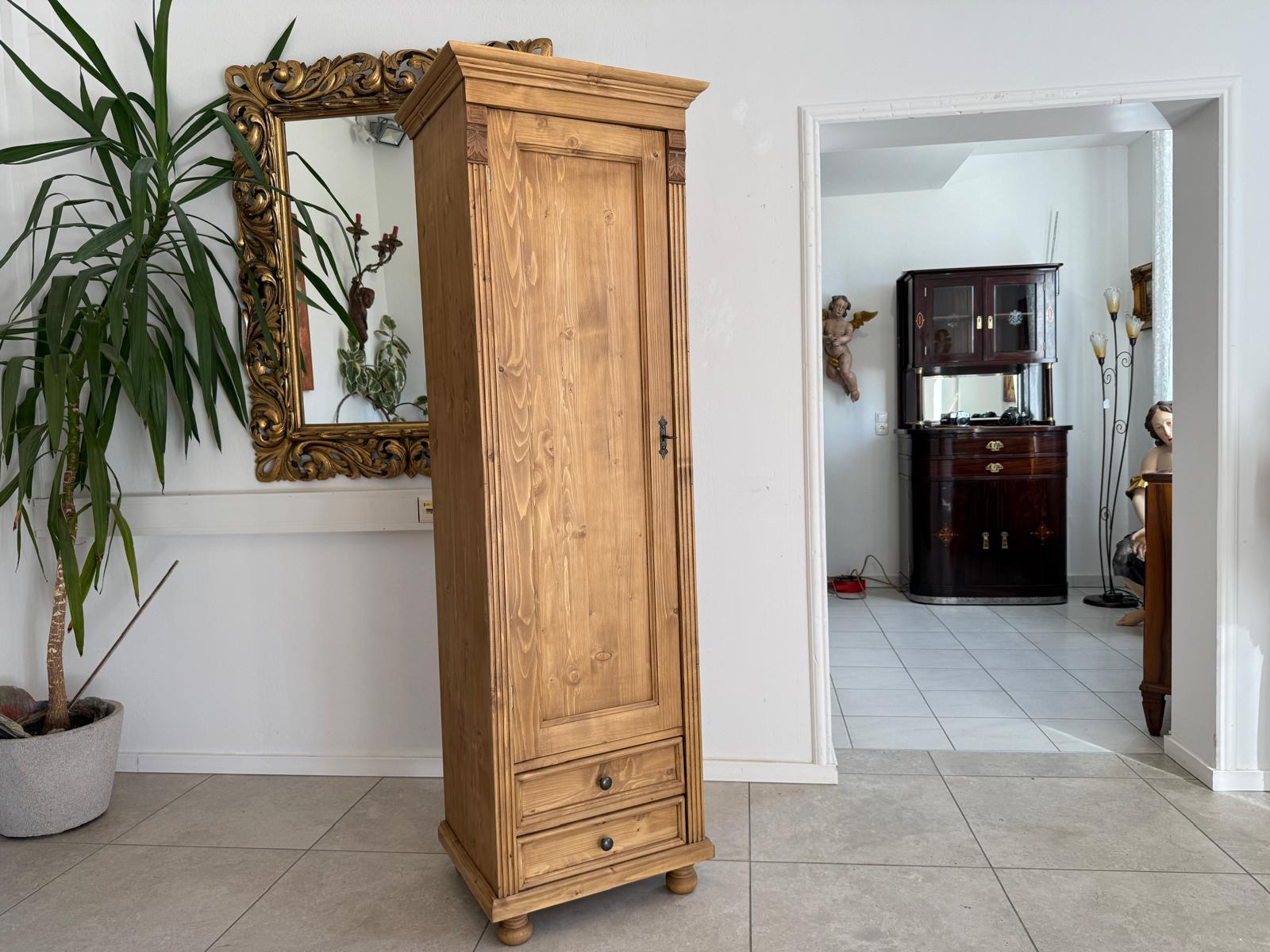  1 türiger Bauernschrank Naturholzschrank Weichholz Naturholzkasten D2347