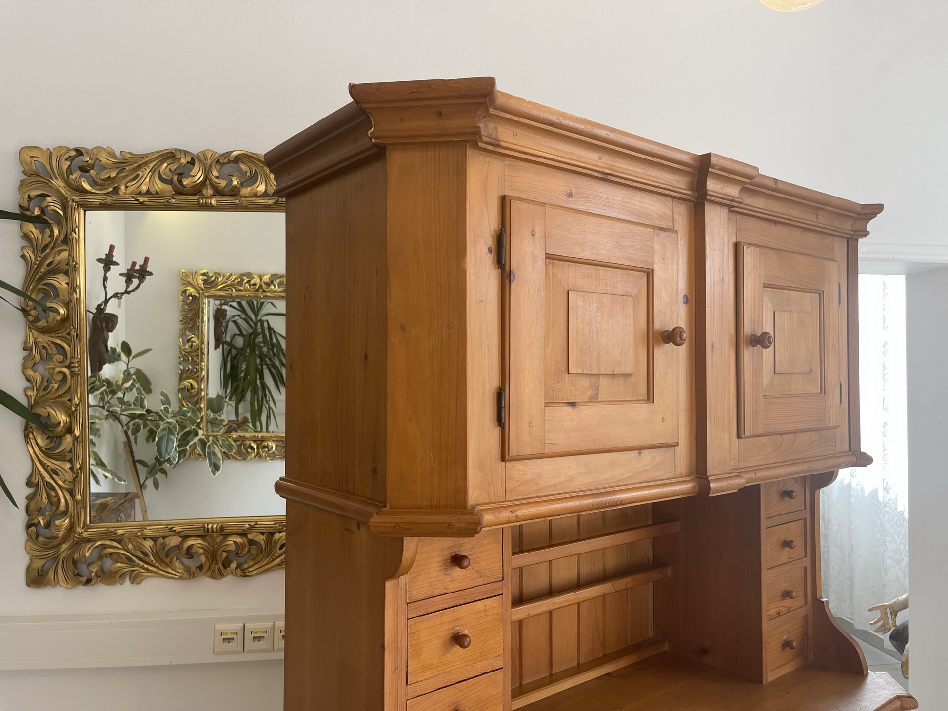 Bauernschrank_42HJmLA02q5UisP Bäuerliche Kredenz Buffet Küchenschrank mit praktischen Fächern B1556