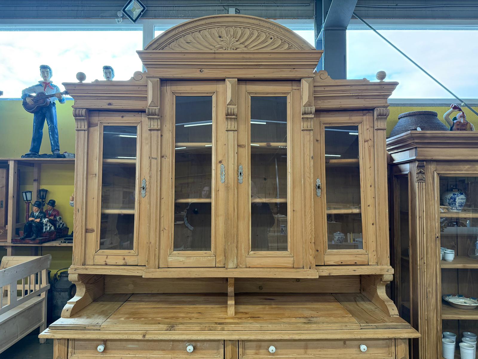 Gründerzeit Naturholschrank Küchenbuffet Küchenschrank Küchenkredenz D1032