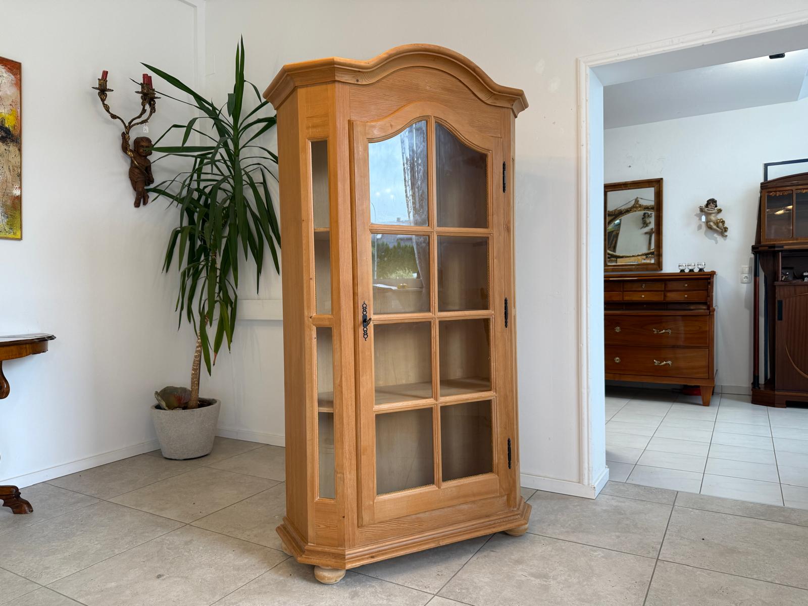 Bäuerlicher Vitrinenschrank Glasschrank Bauernschrank Vitrine - G1719