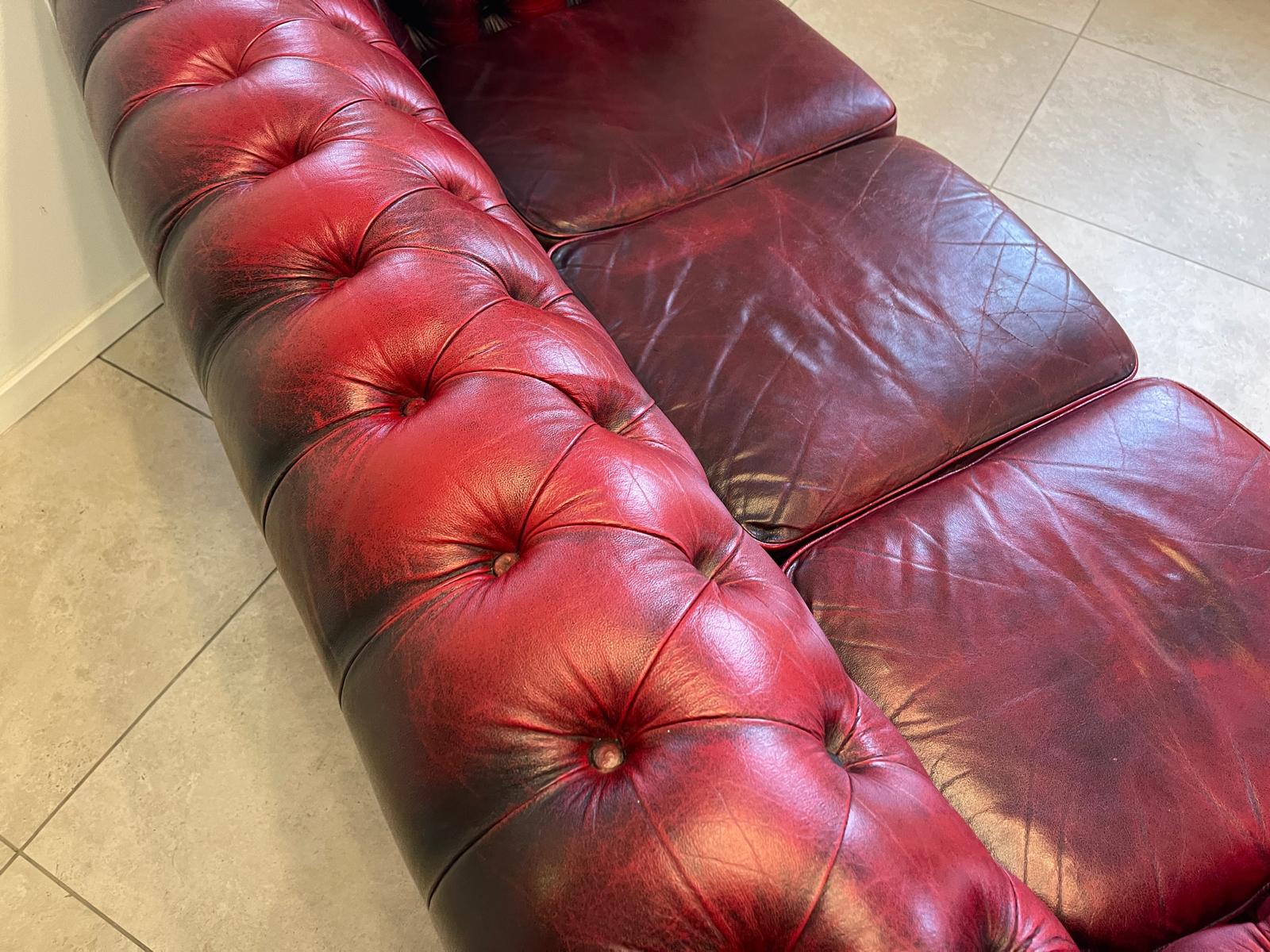 Chesterfield 3er Clubsofa Diwan Couch Oxblood G1052
