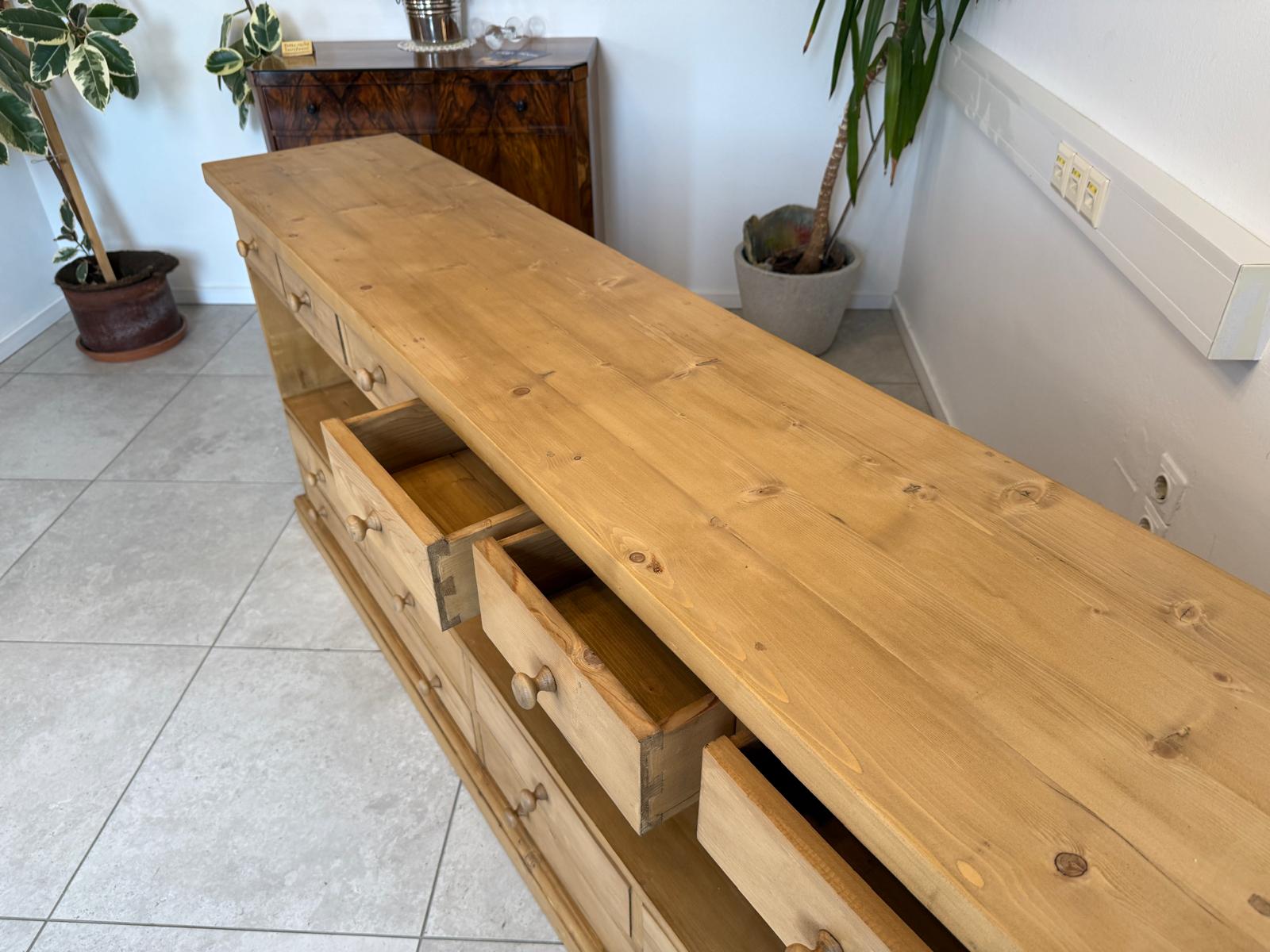 SALE Bäuerliche 12 Laden Kommode Anrichte Sideboard Weichholz G2072