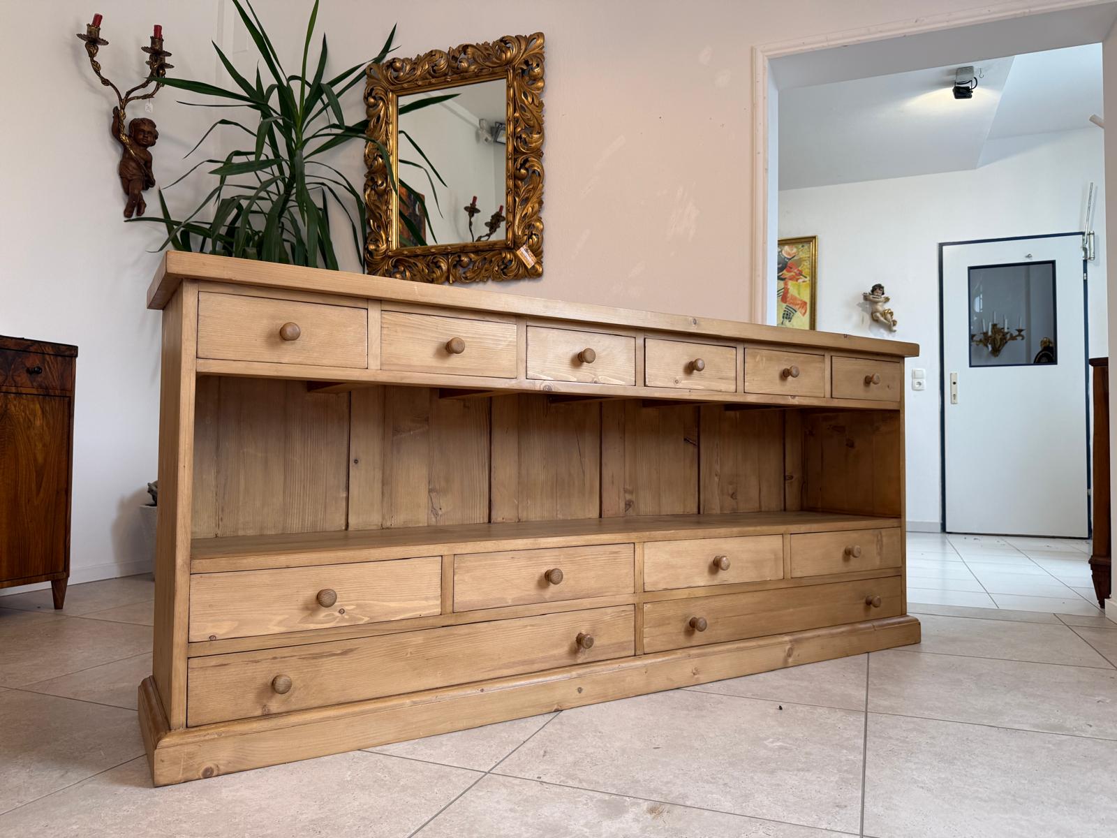 SALE Bäuerliche 12 Laden Kommode Anrichte Sideboard Weichholz G2073