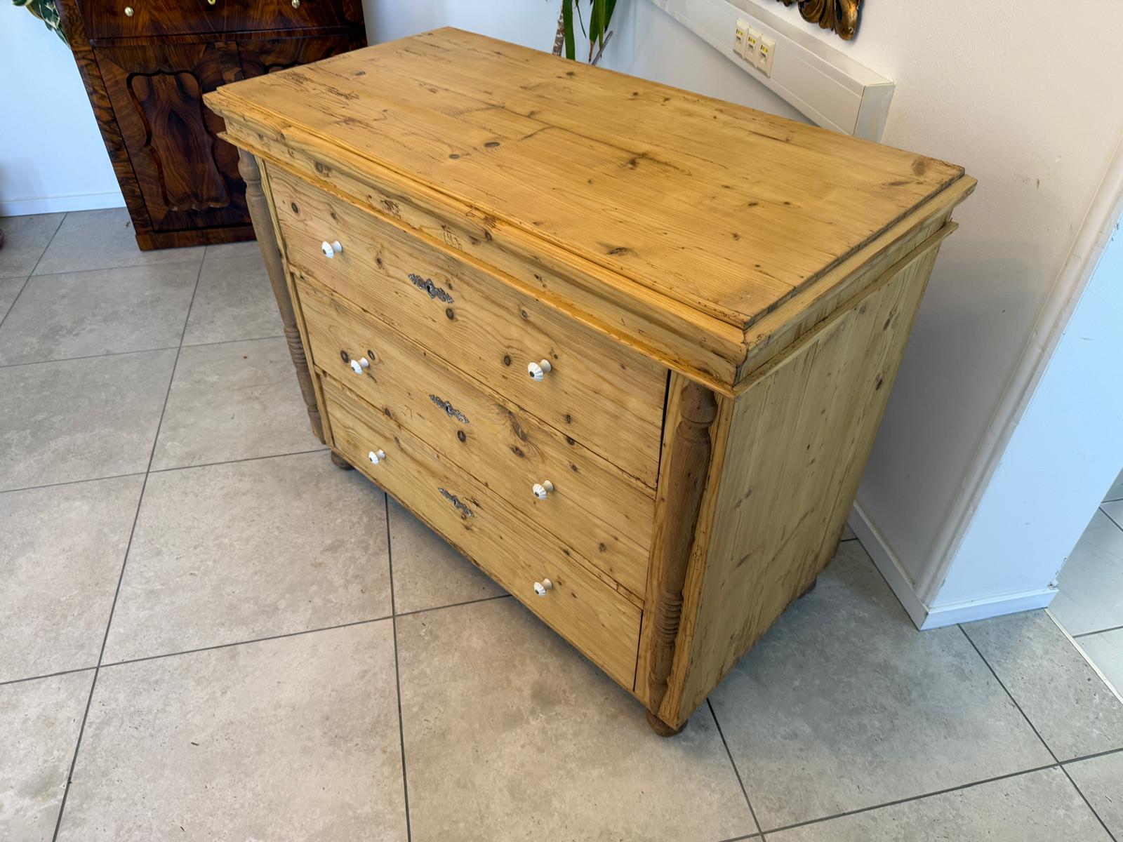 Biedermeier Kommode 3 Ladenkommode Antik Original D2408