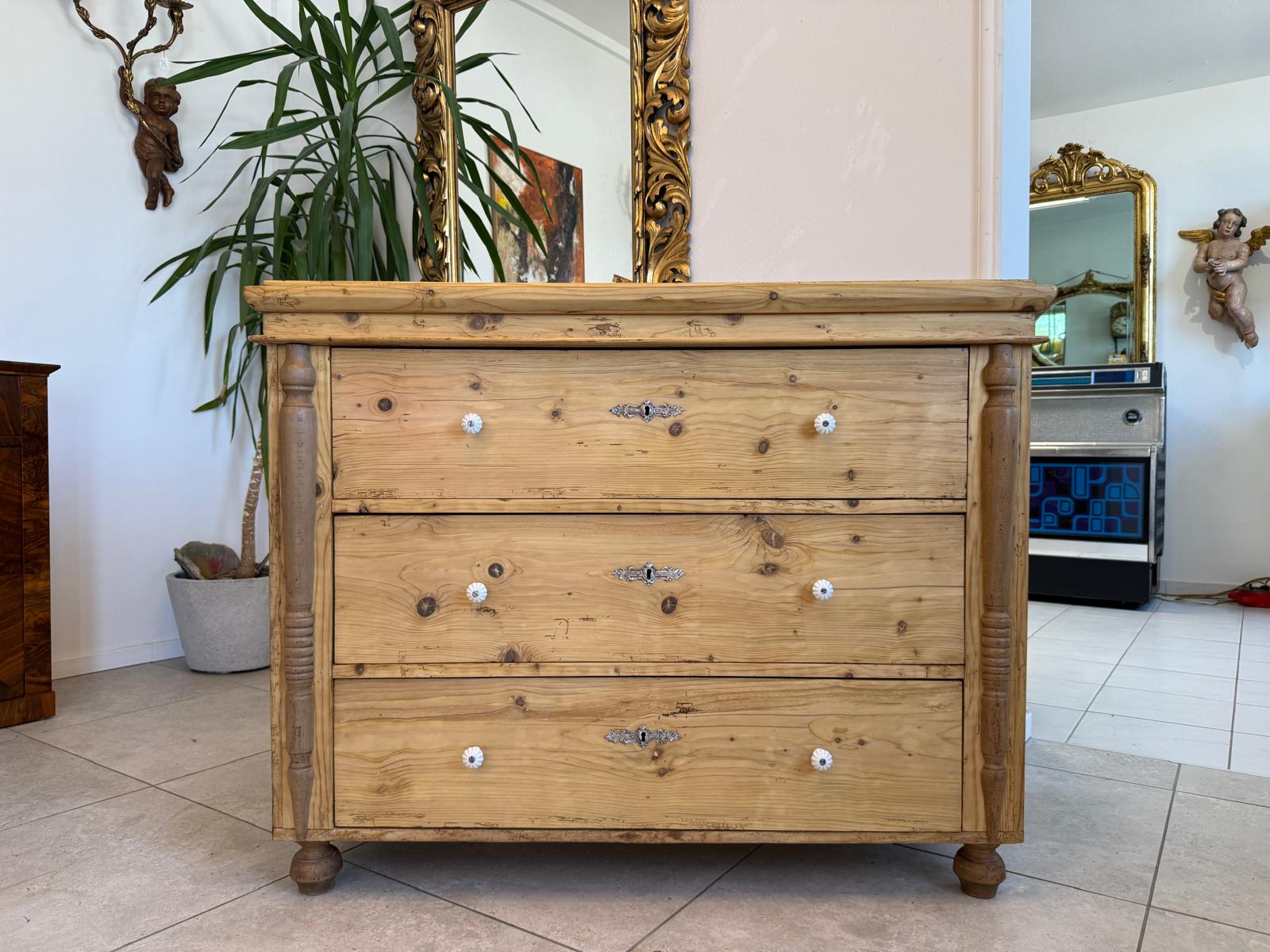 Biedermeier Kommode 3 Ladenkommode Antik Original D2408