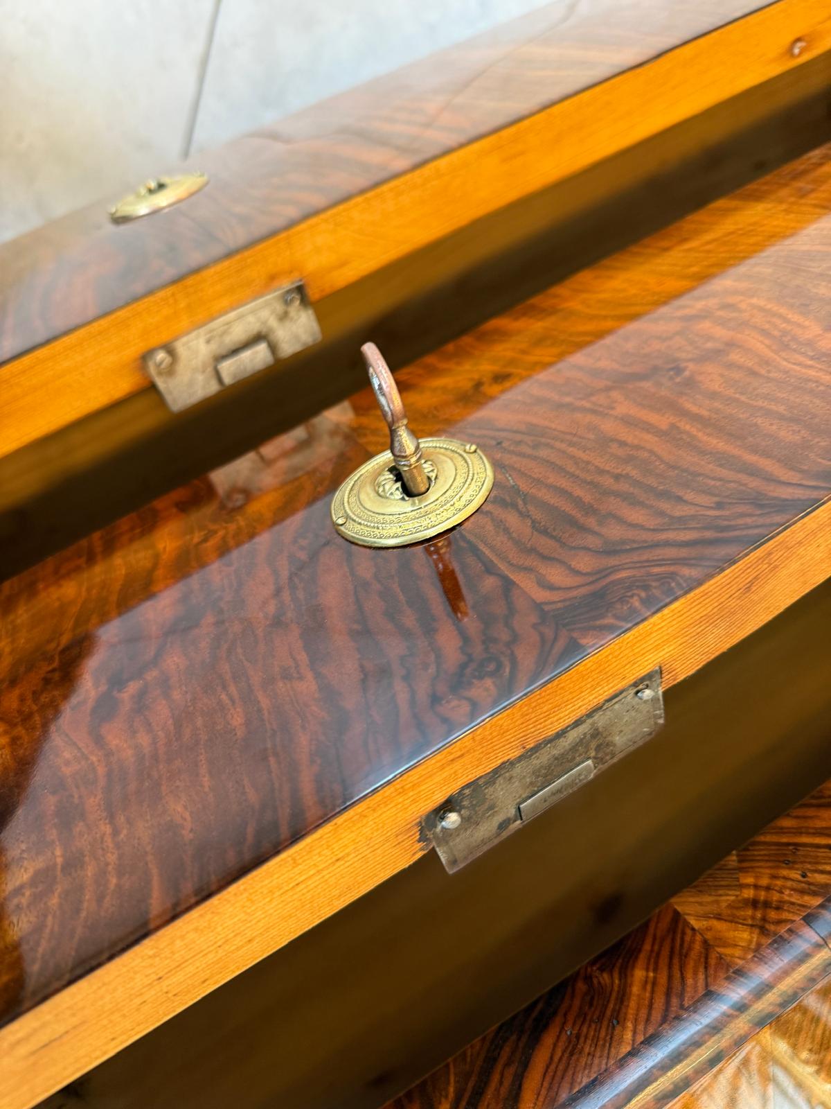 Restaurierte Biedermeier Kommode 3 Ladenkommode Nussholz G2165