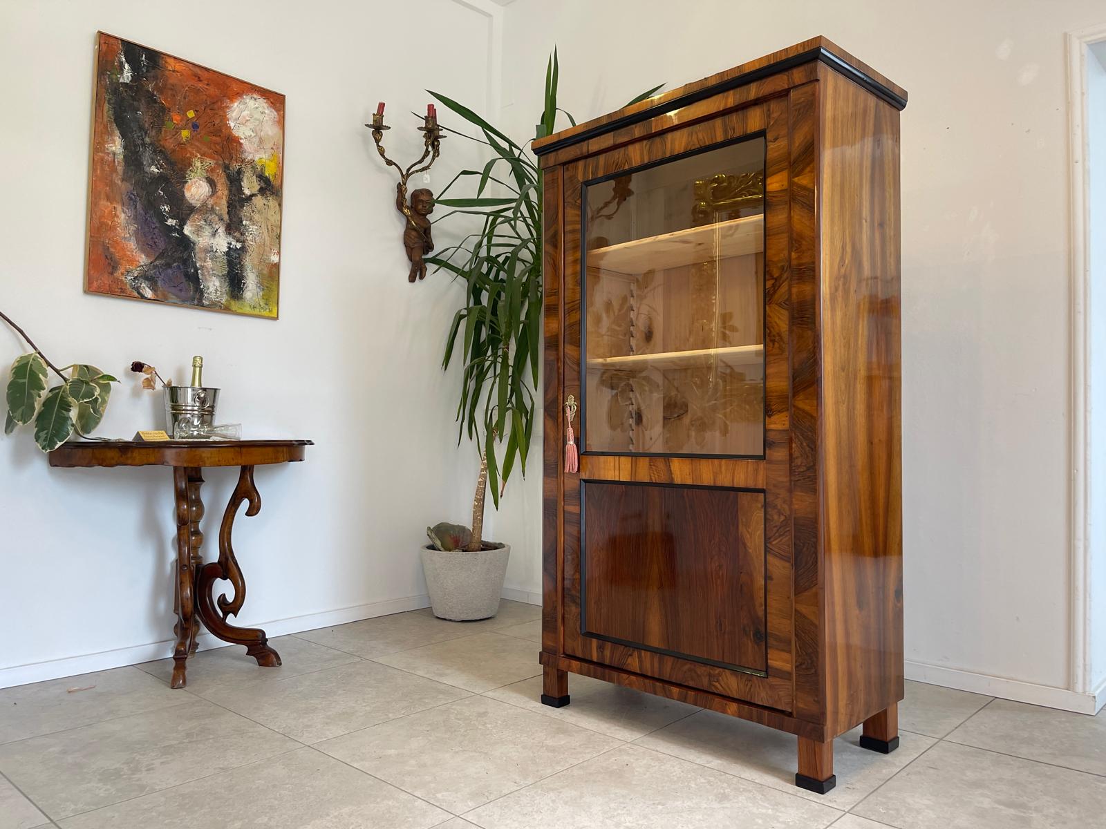 Originale Biedermeier Vitrine Glasschrank Antiquität Bücherschrank G1746