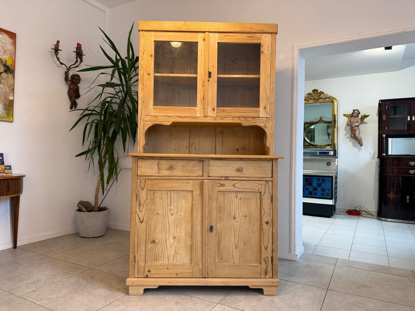 Jugendstil Küchenbuffet Küchenschrank Küchenkredenz Weichholz D1088