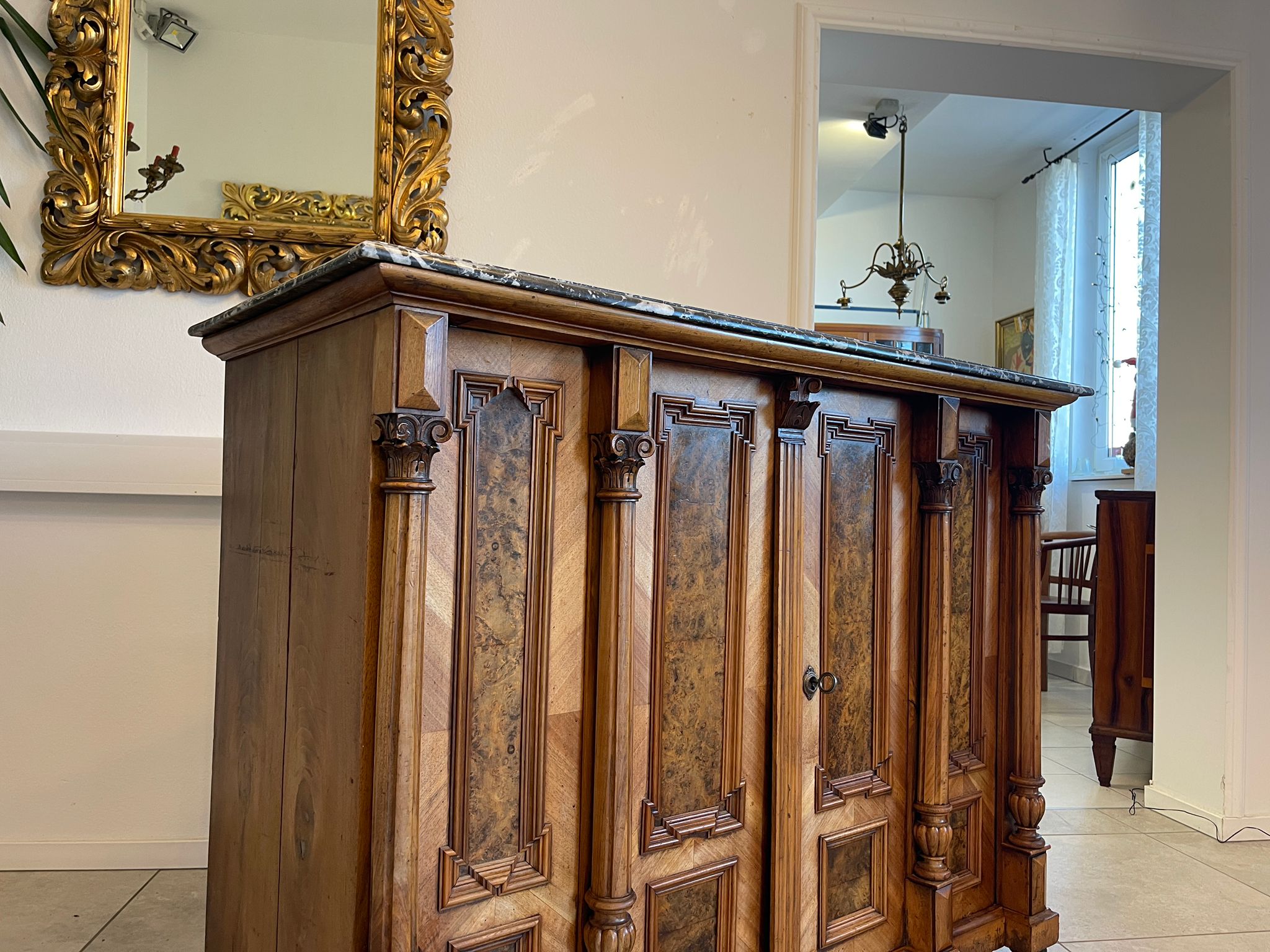 Säulenanrichte Gründerzeit Anrichte Schrank Vertiko Antiquität A5492