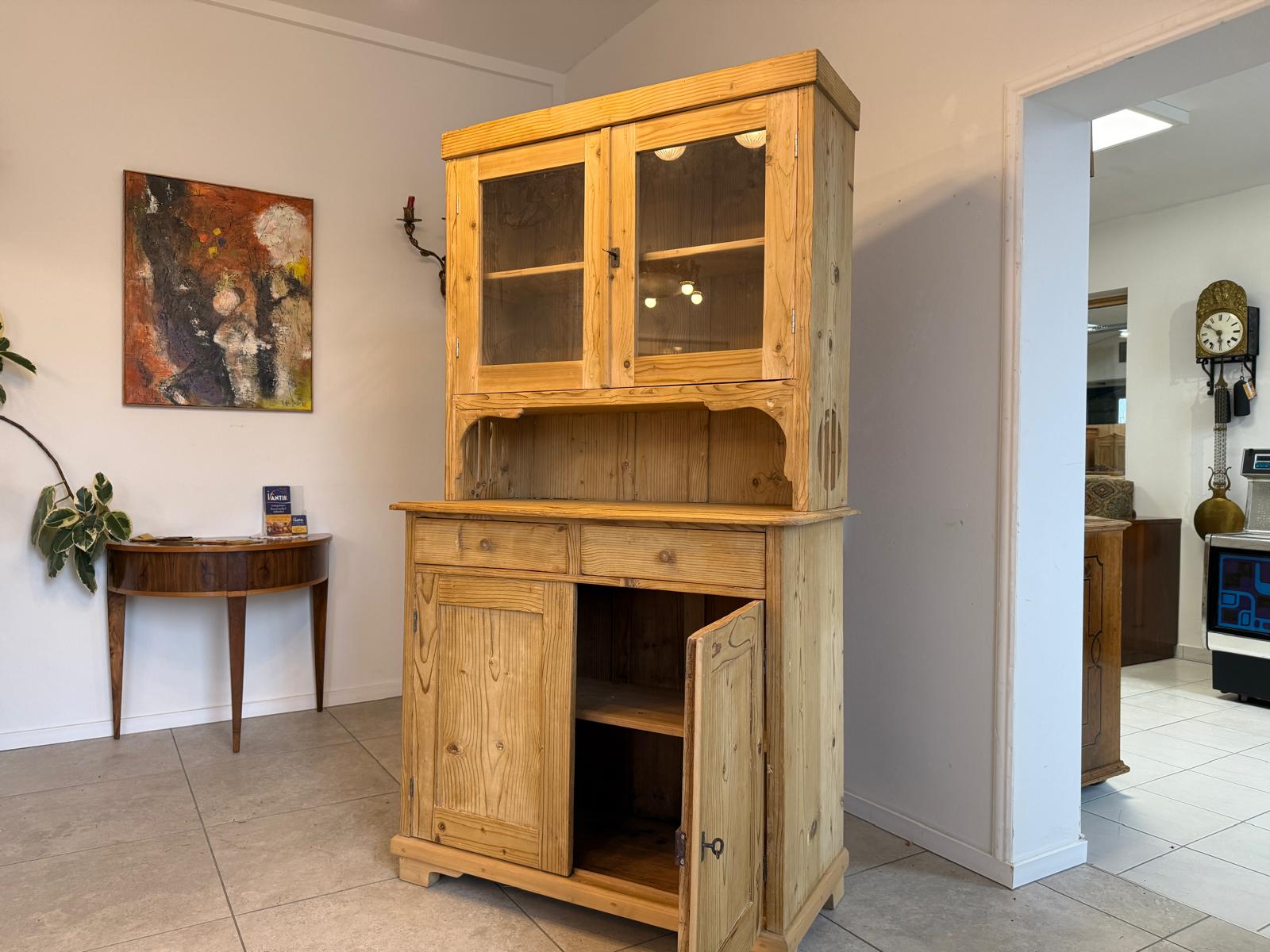 Jugendstil Küchenbuffet Küchenschrank Küchenkredenz Weichholz D1088