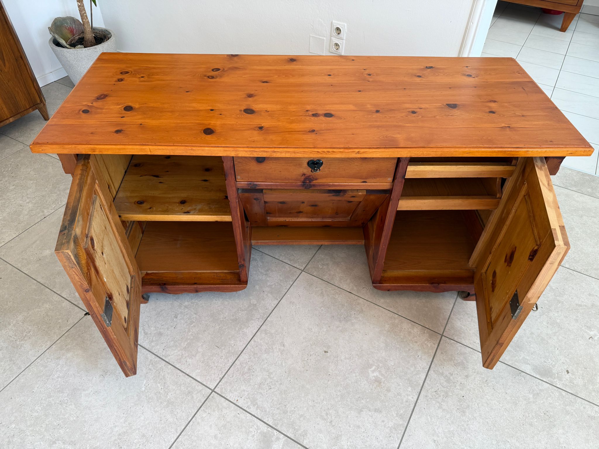 Alter Naturholz Schreibtisch Zirbenholz Sekretär G1924