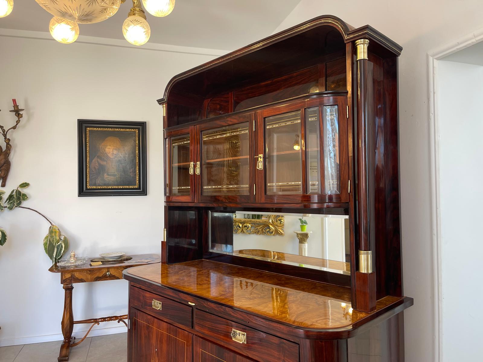 Sale Restauriertes Jugendstil Designerbuffet Aufsatzbuffet Bücherschrank G1376