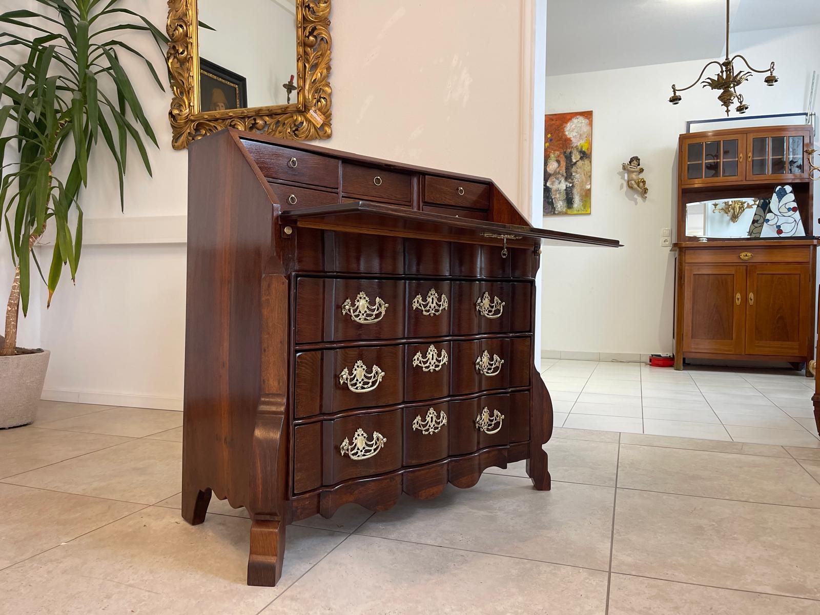 Originaler NEO Barock Sekretär Barschrank Standsekretär Antiquität G1190