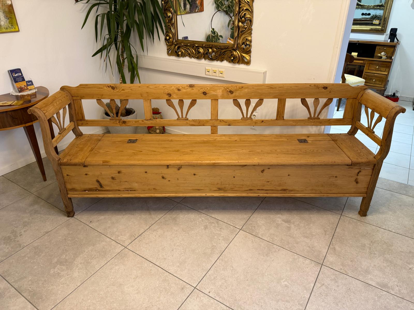 Sale Provinzielle Biedermeier Truhenbank Landhausbank Antik G2383