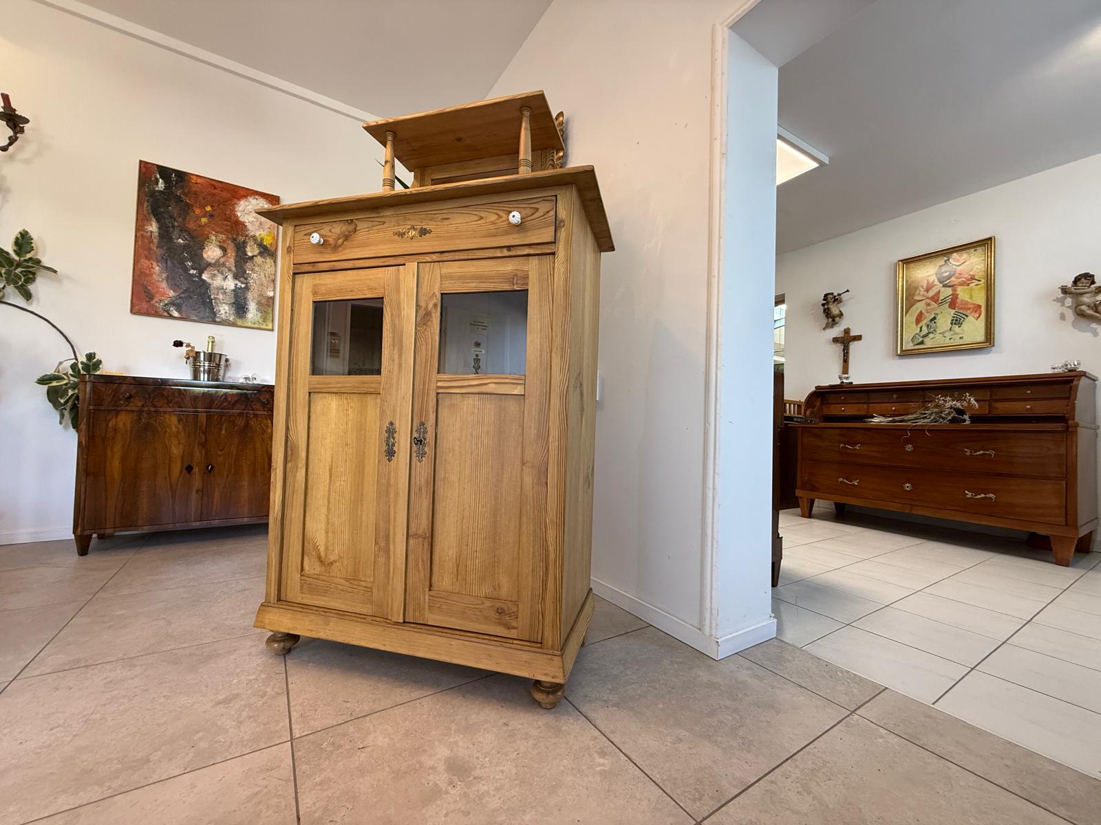 Bäuerliches Jugendstil Vertiko Bücherschrank Halbschrank Bauernschrank G2005