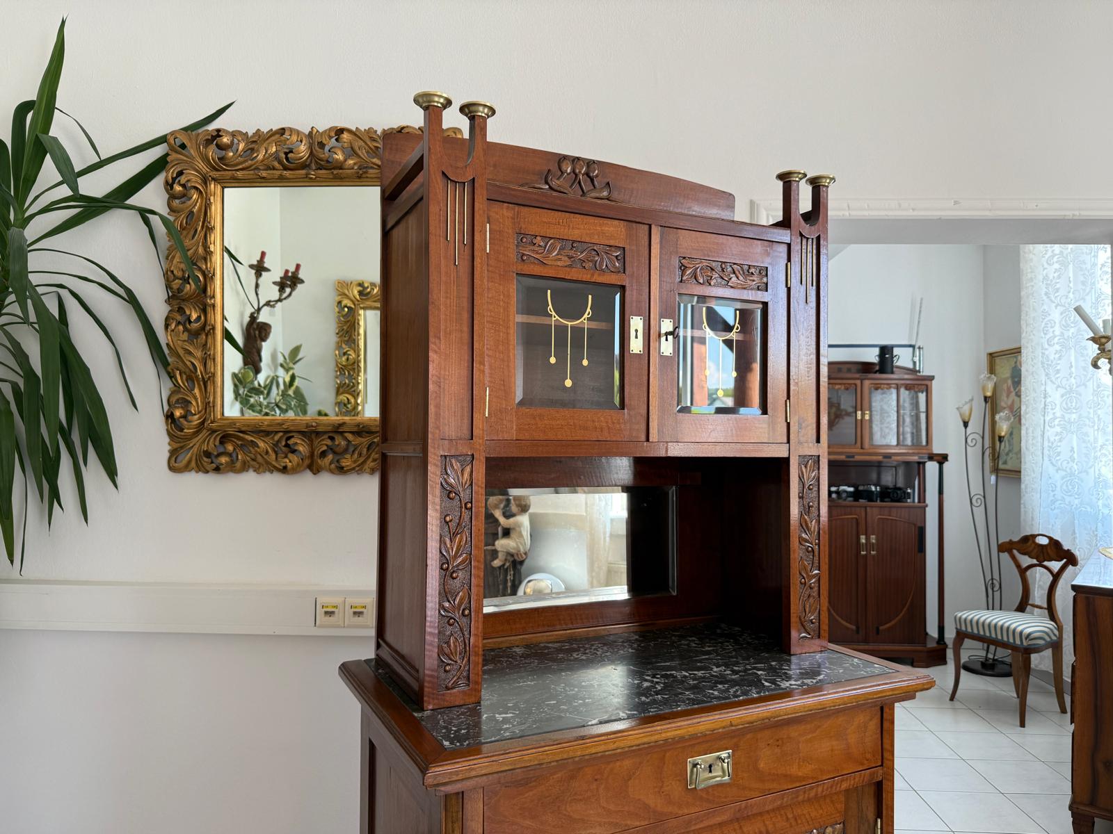Jugendstil Vitrine Sammlervitrine Vitrinenschrank Antiquität G1779
