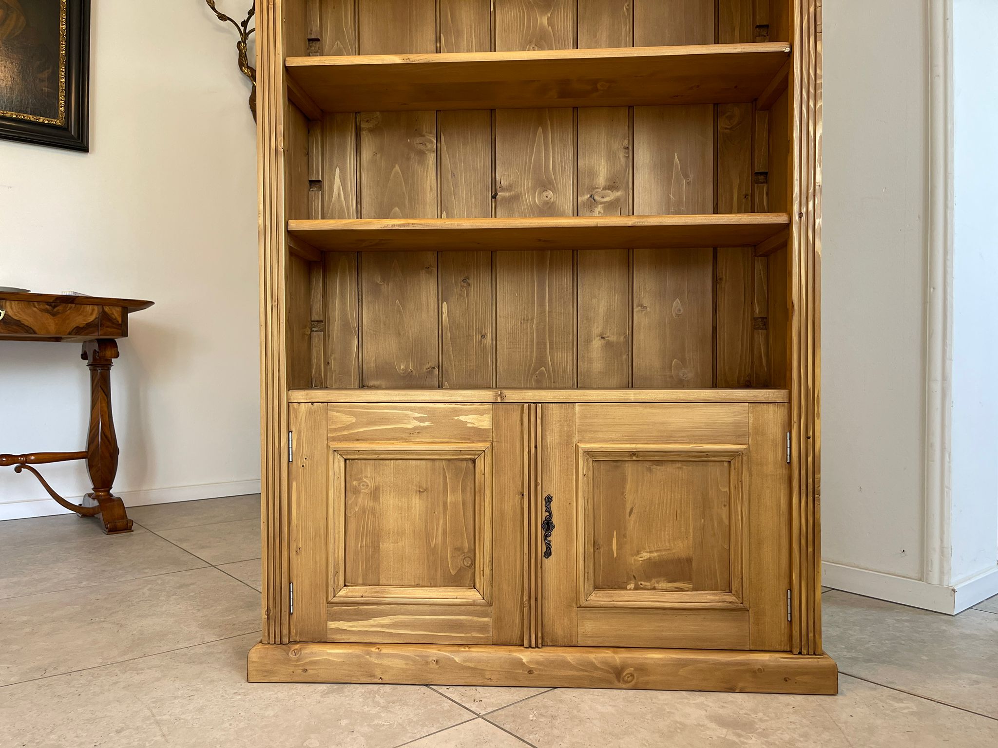Bäuerliches Bücherregal Stellage Jugendstil Bücherschrank Naturholz G1634