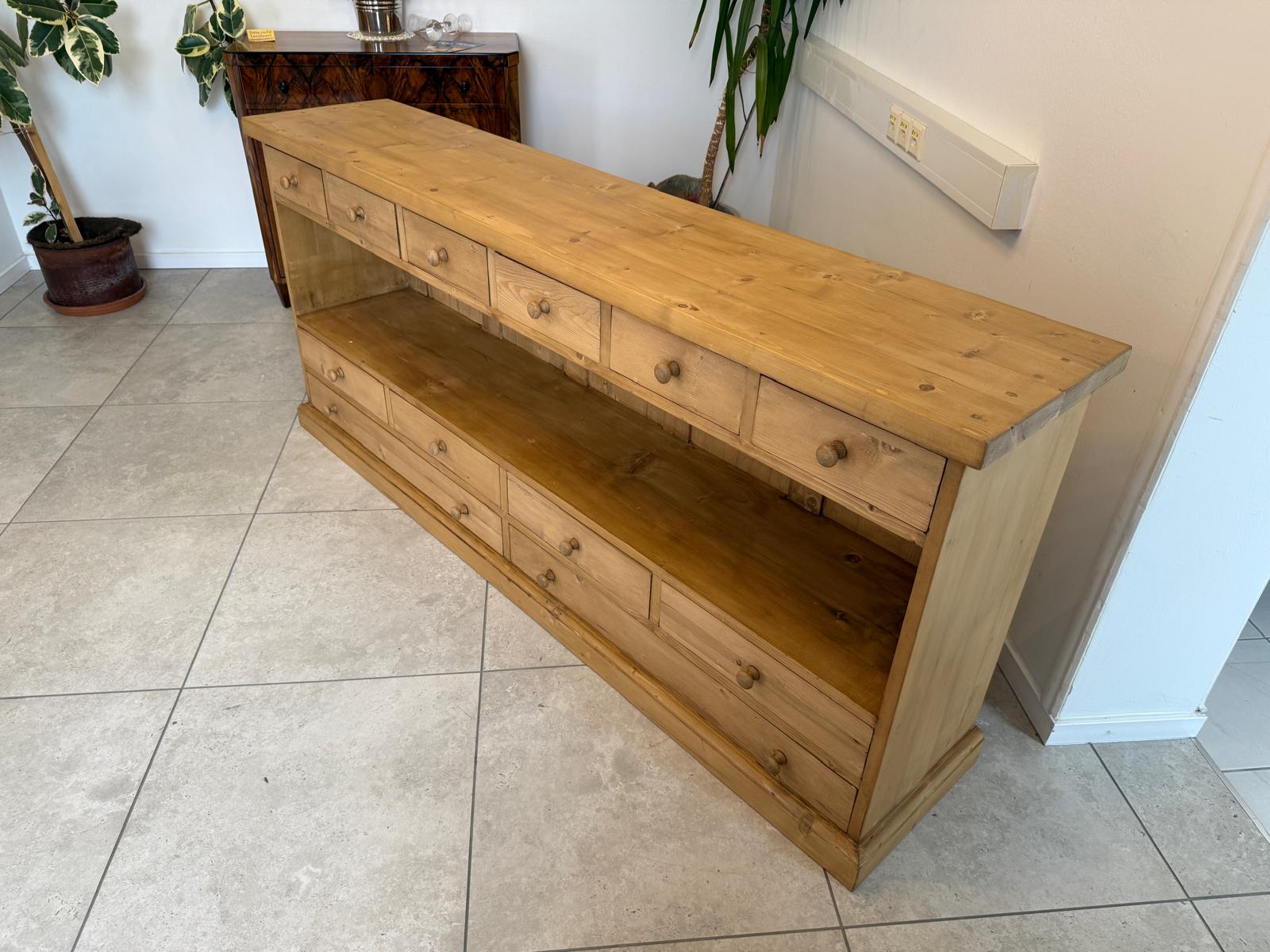 SALE Bäuerliche 12 Laden Kommode Anrichte Sideboard Weichholz G2072