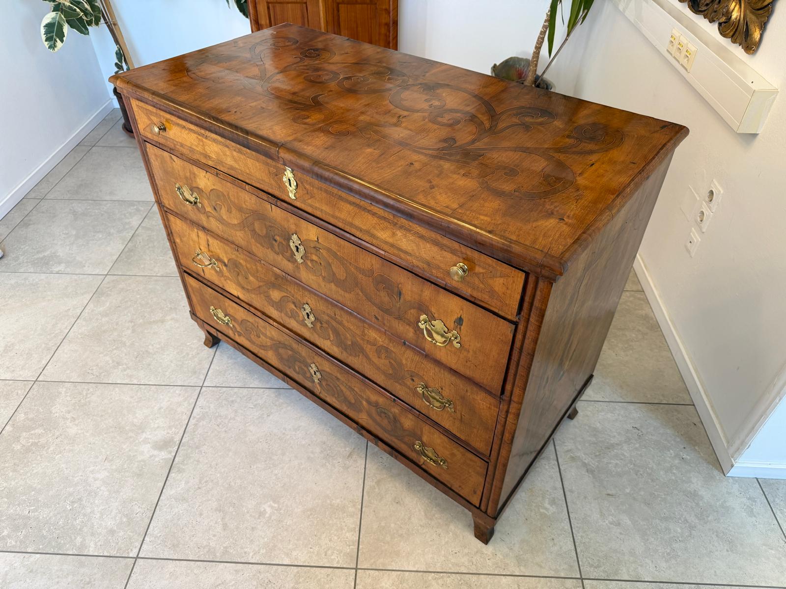 Biedermeier Kommode 3 Ladenkommode Nussholz Authentische Antiquität D1211