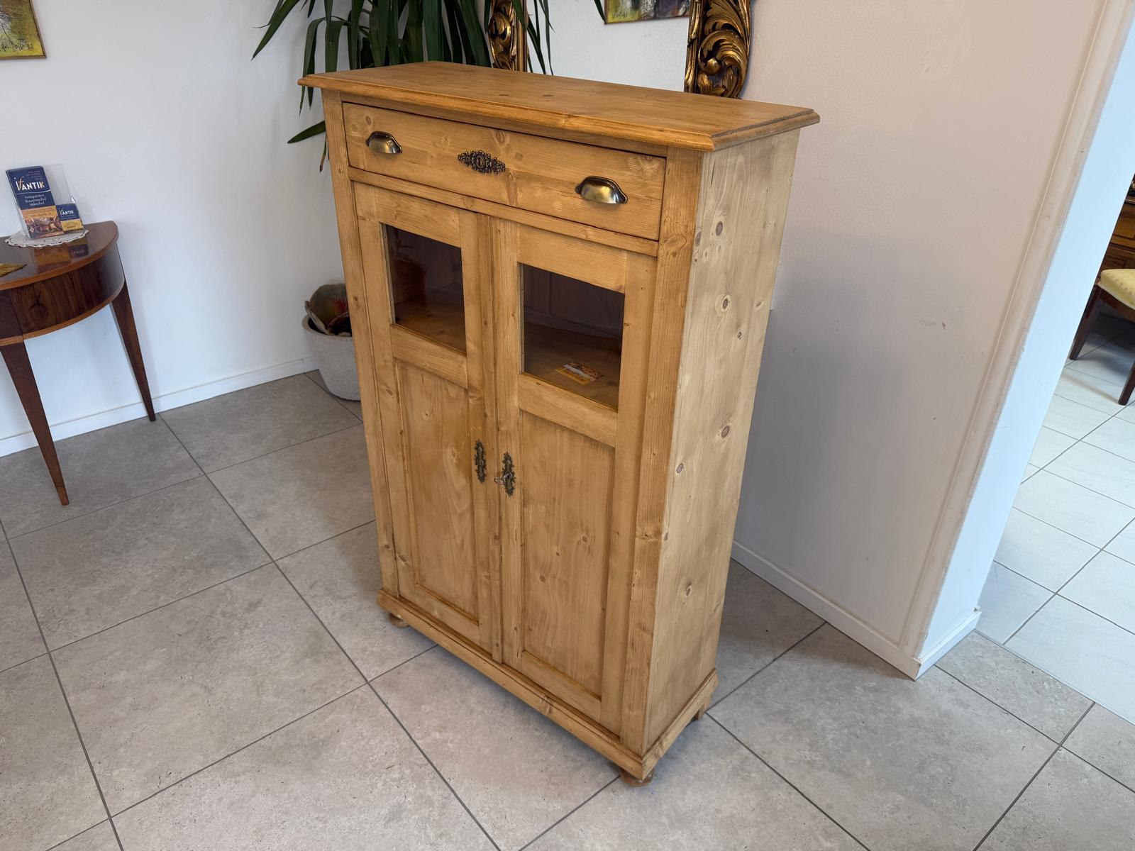 Bäuerliches Vertiko Bücherschrank Halbschrank Bauernschrank Antik D1021