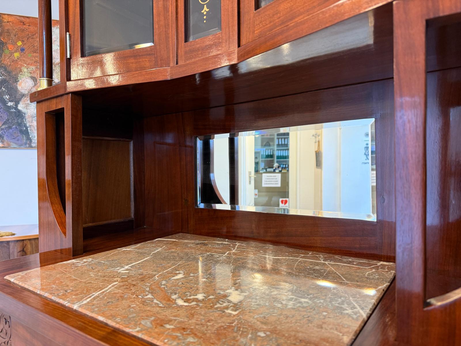 Restauriertes Jugendstil Aufsatzbuffet Bücherschrank G2243