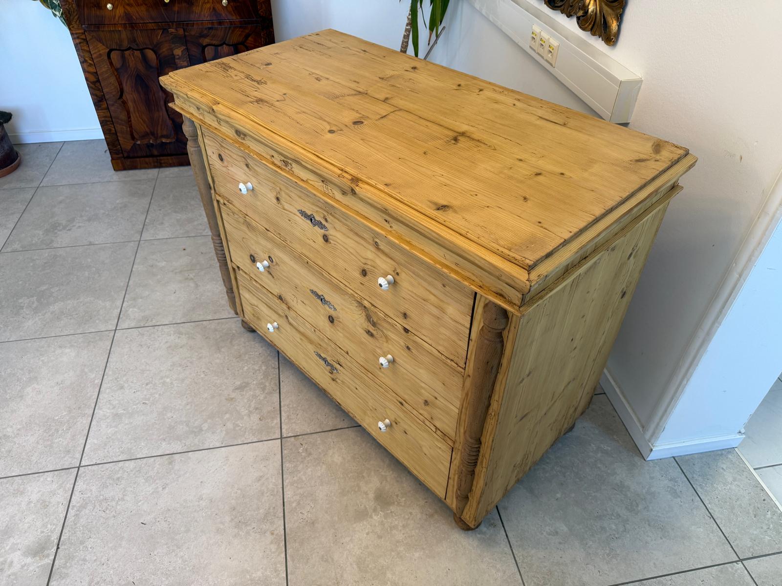 Biedermeier Kommode 3 Ladenkommode Antik Original D2408