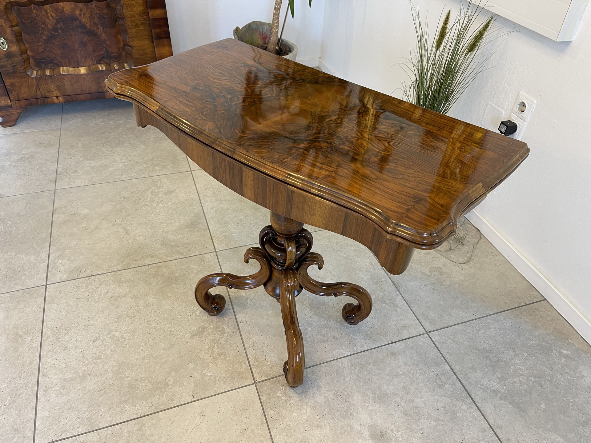 Biedermeier_001 Originaler Gründerzeit Spieltisch Schachtisch Konsoltisch A4840