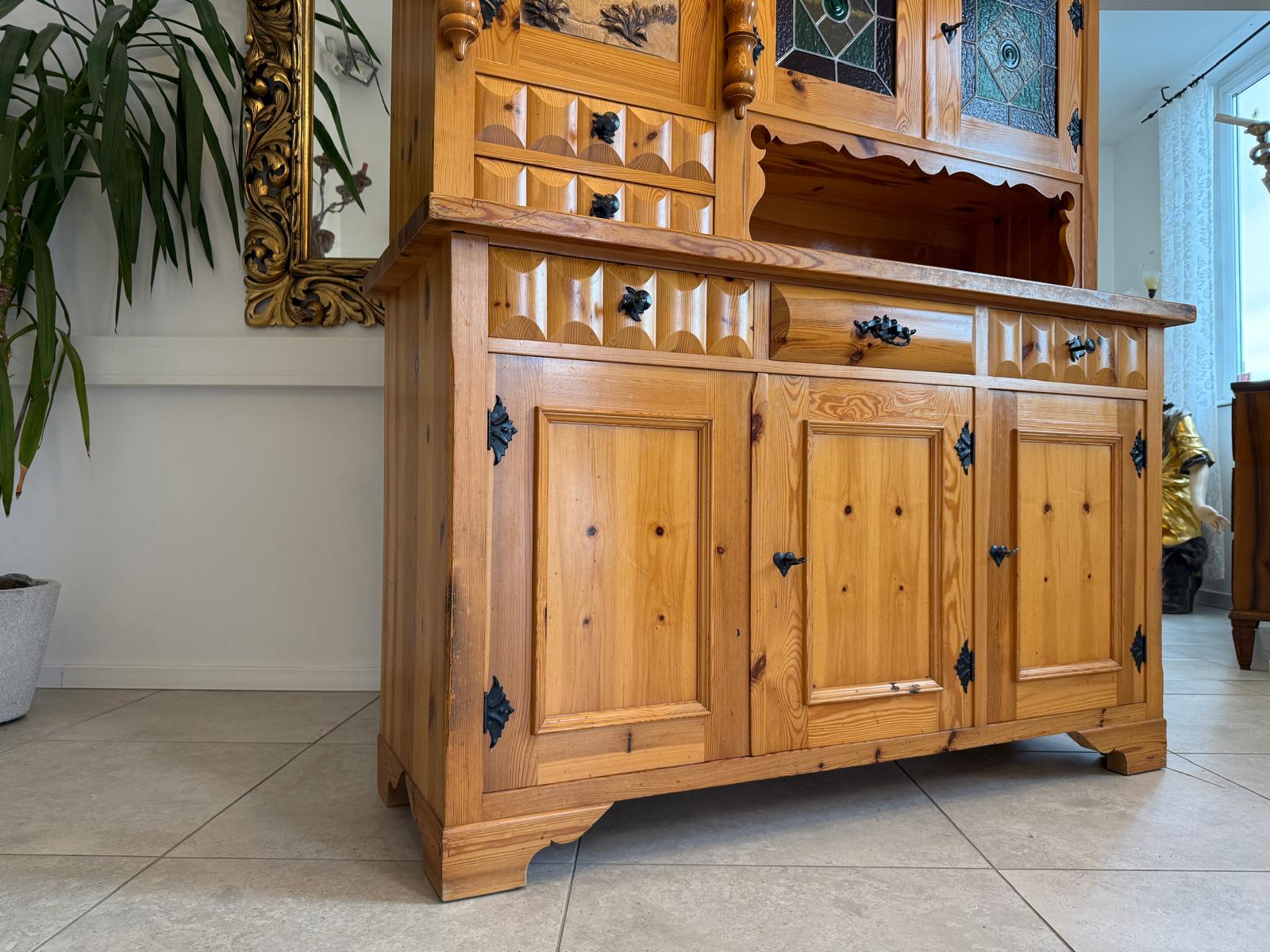 Zirbenholz Kredenz Butzenglas Küchenschrank G2174