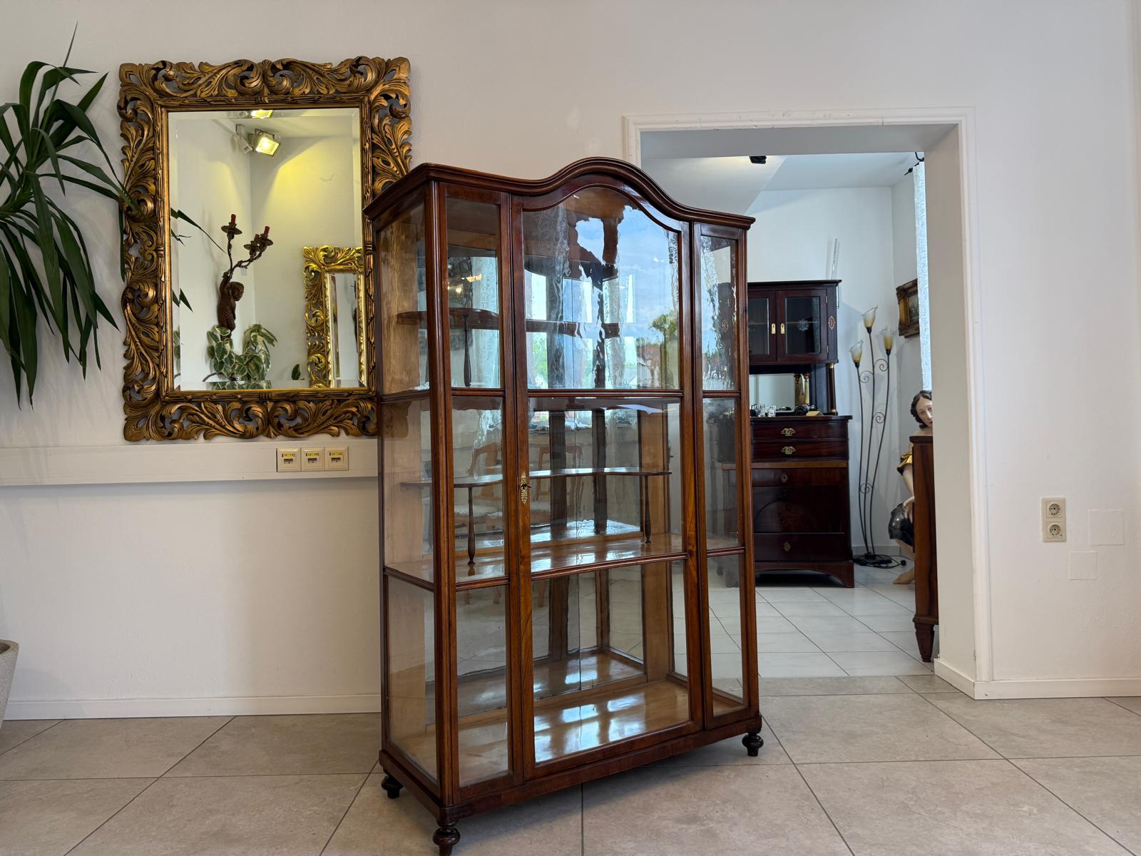 Altrestaurierte Spätbiedermeier Vitrine Bücherschrank Glasschrank Antiquität D2725