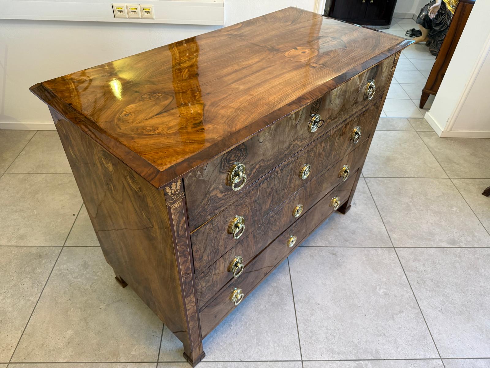 Restaurierte Biedermeier Kommode 4 Ladenkommode Nussholz Antiquität D1217