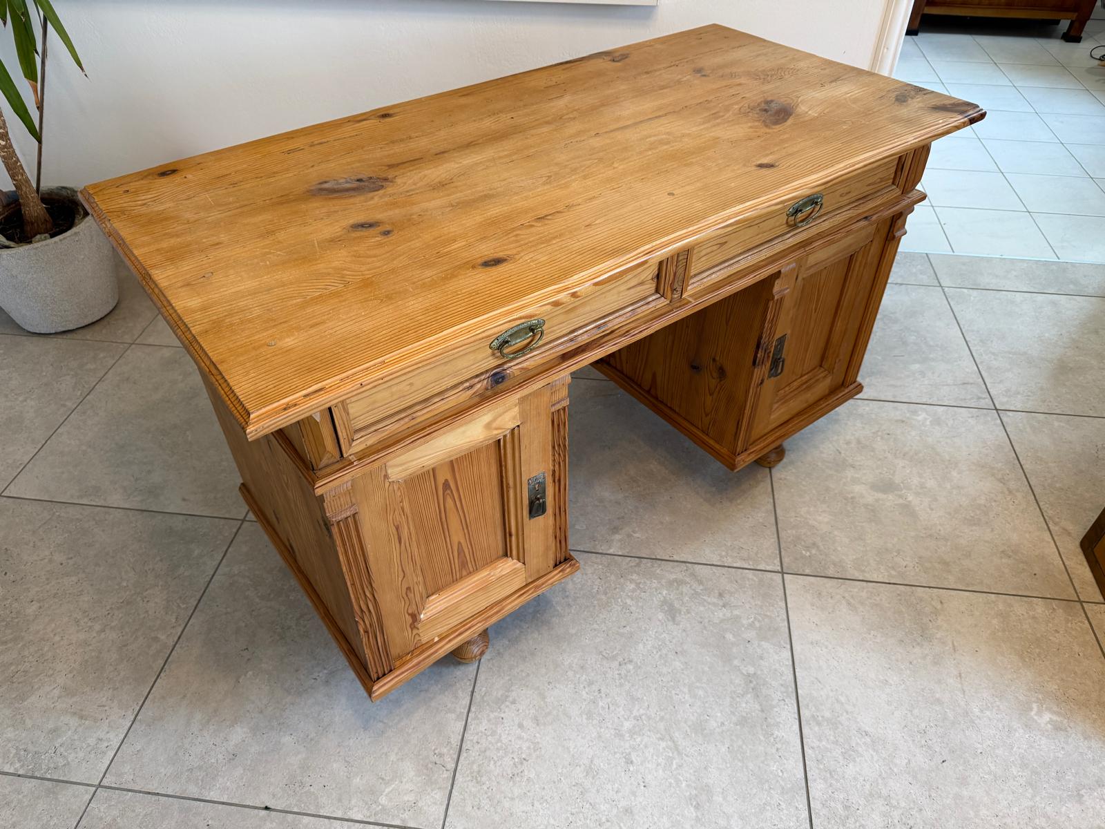 Bäuerlicher Gründerzeit Schreibtisch Sekretär Weichholz G2378