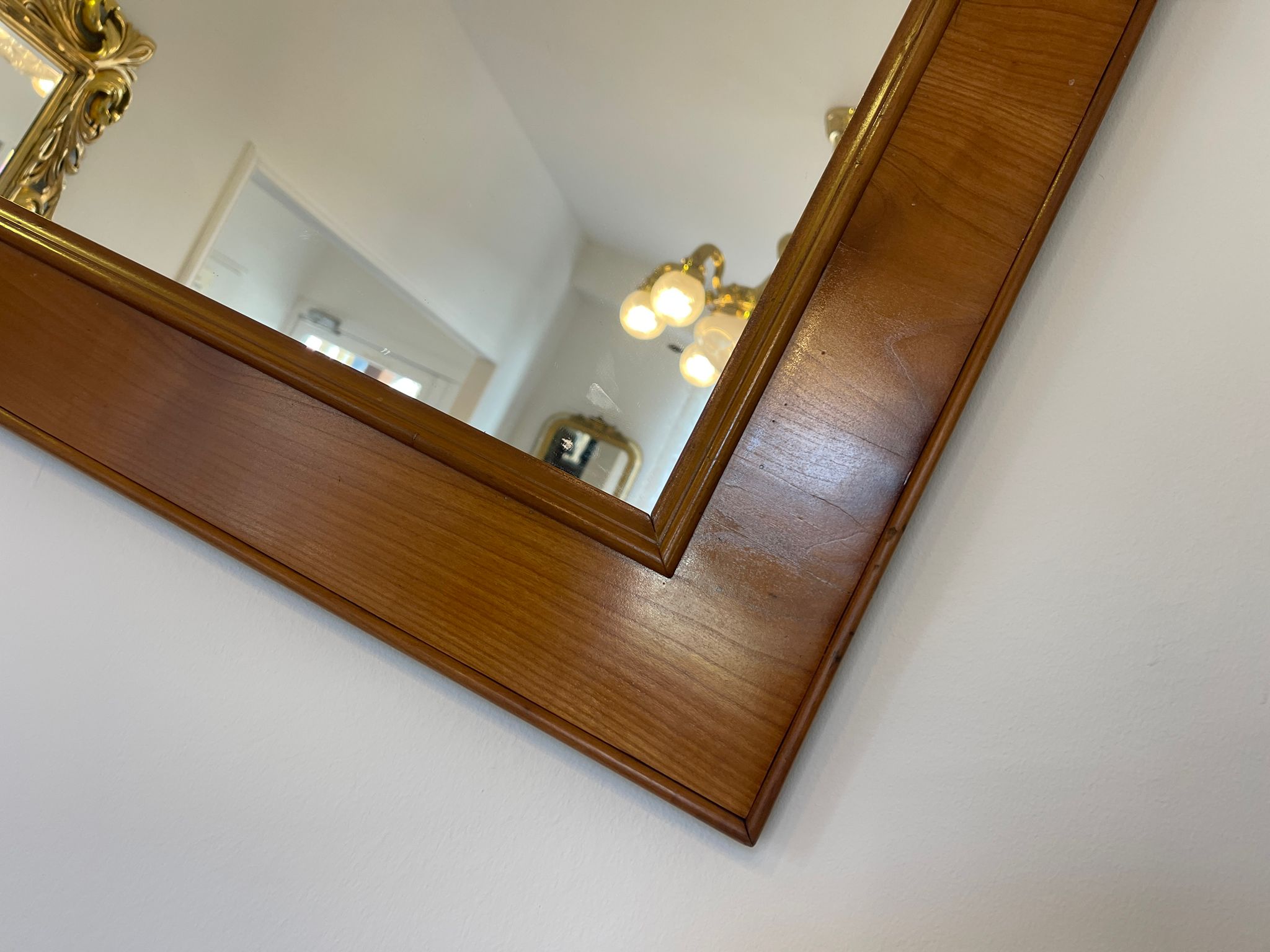 Biedermeier Spiegel Wandspiegel Original Kirschholz Furniert E1012