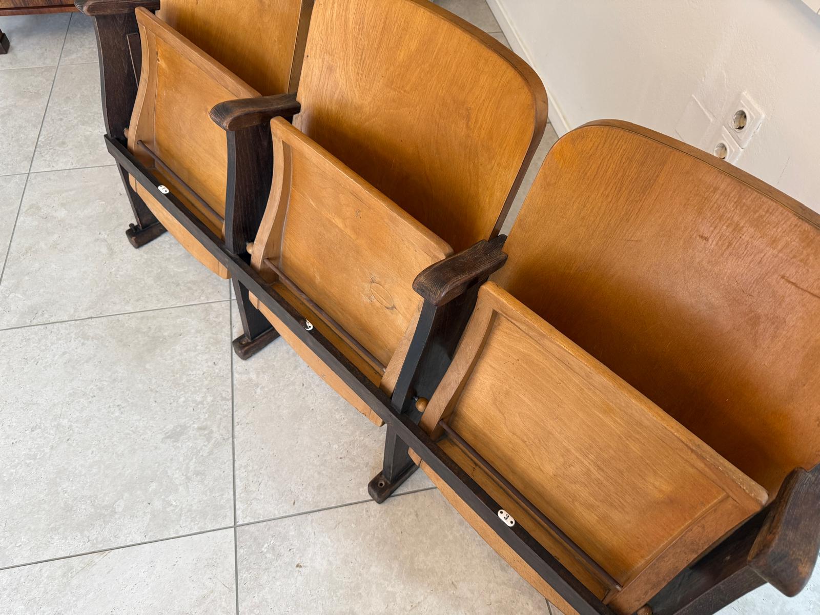 Originale Kinosessel 3er Sitz Klappstuhl Stuhl Sitzgruppe G2128