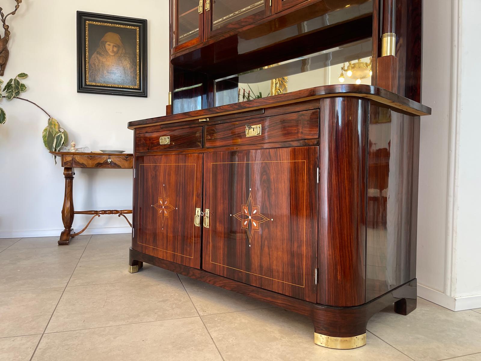 Sale Restauriertes Jugendstil Designerbuffet Aufsatzbuffet Bücherschrank G1376