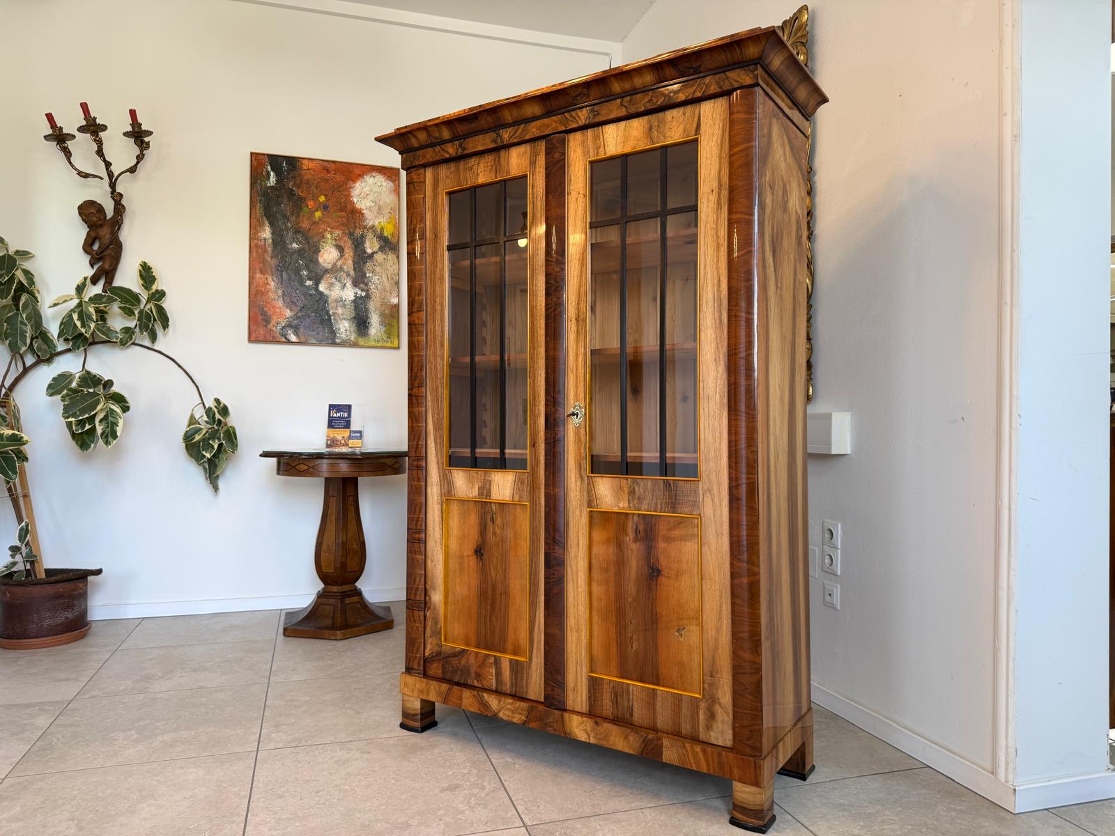 Biedermeier Vitrine Bücherschrank Glasschrank Antiquität D2371