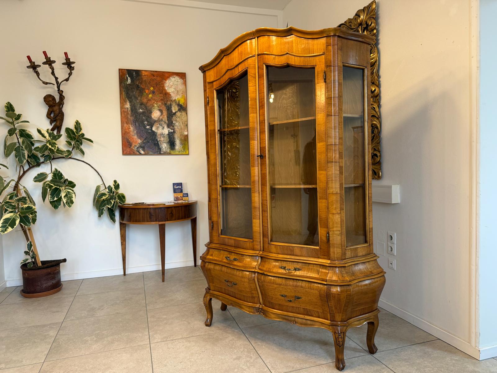 Bücherschrank Barock Barockstil Vitrine Glasschrank Wohnzimmerschrank G2236