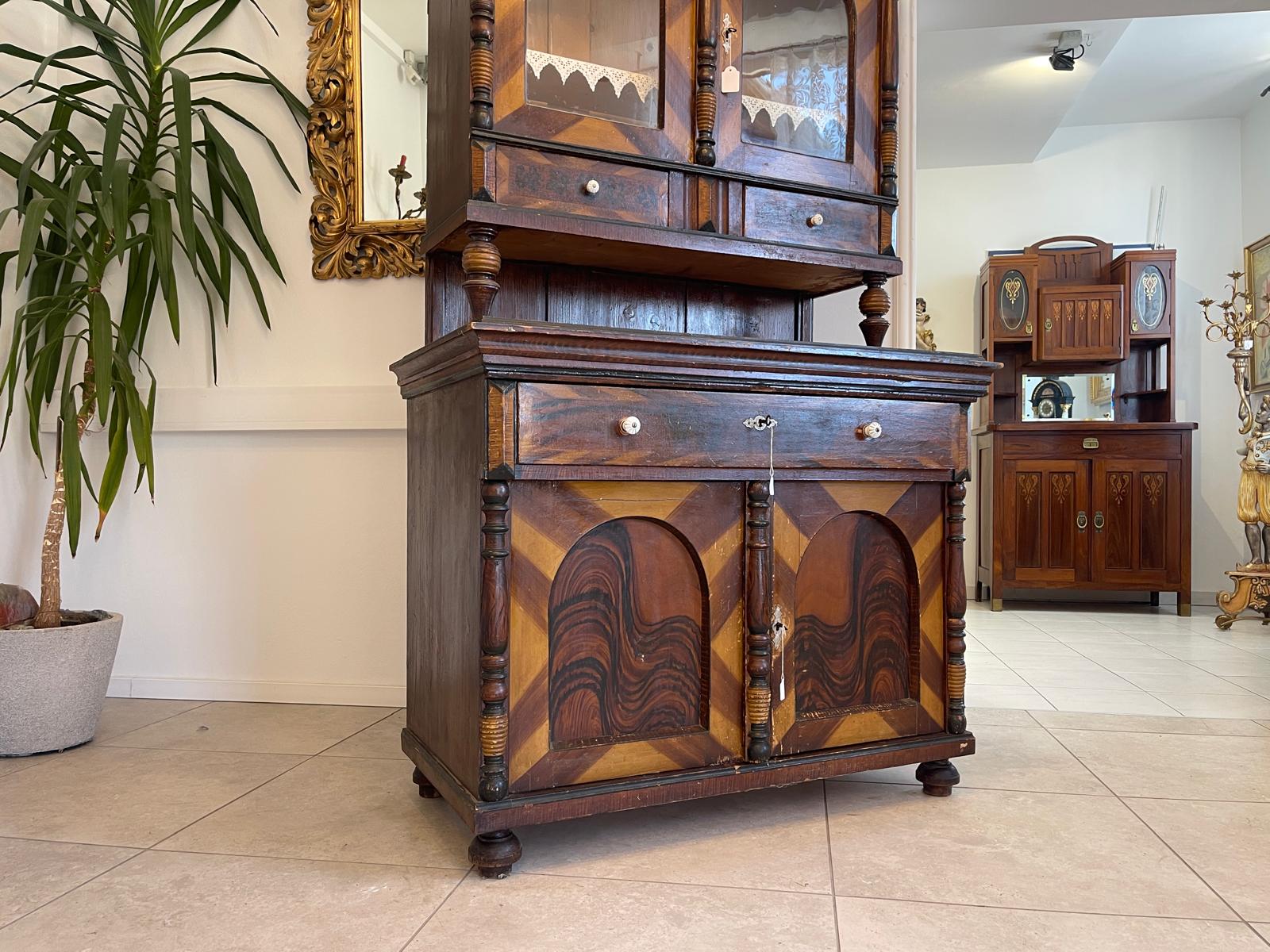 Gründerzeit Küchenbuffet Küchenschrank Küchenkredenz Bauernvitrine G1274