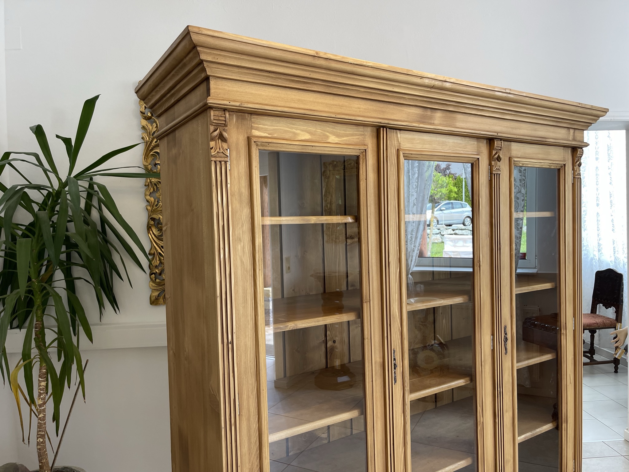 Biedermeier-Schrank-04 Bauernvitrine Bücherschrank Ordnerschrank Bauernschrank A5442