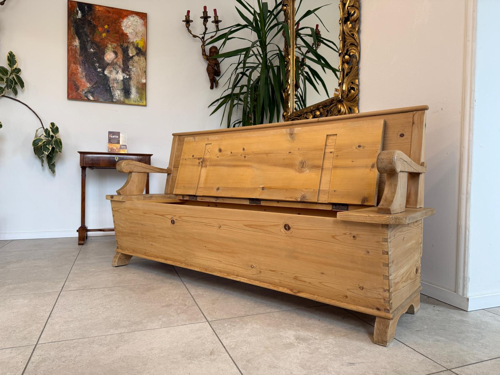 Antike Jugendstil Truhenbank Landhausbank Küchenbank breite 183cm D1221