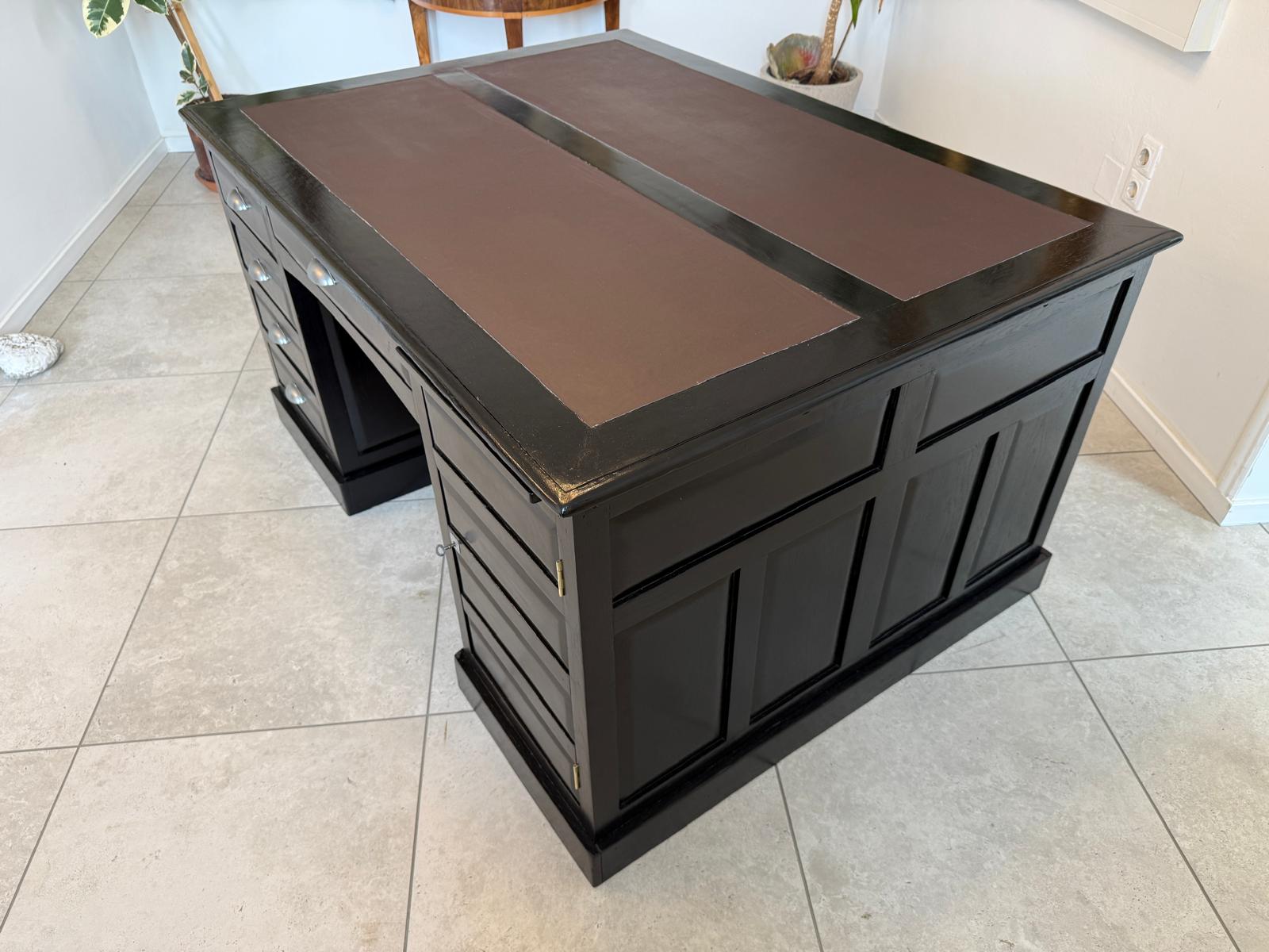 Sale Jugendstil Schreibtisch Schwarz Partnerdesk Partnerschreibtisch G2171