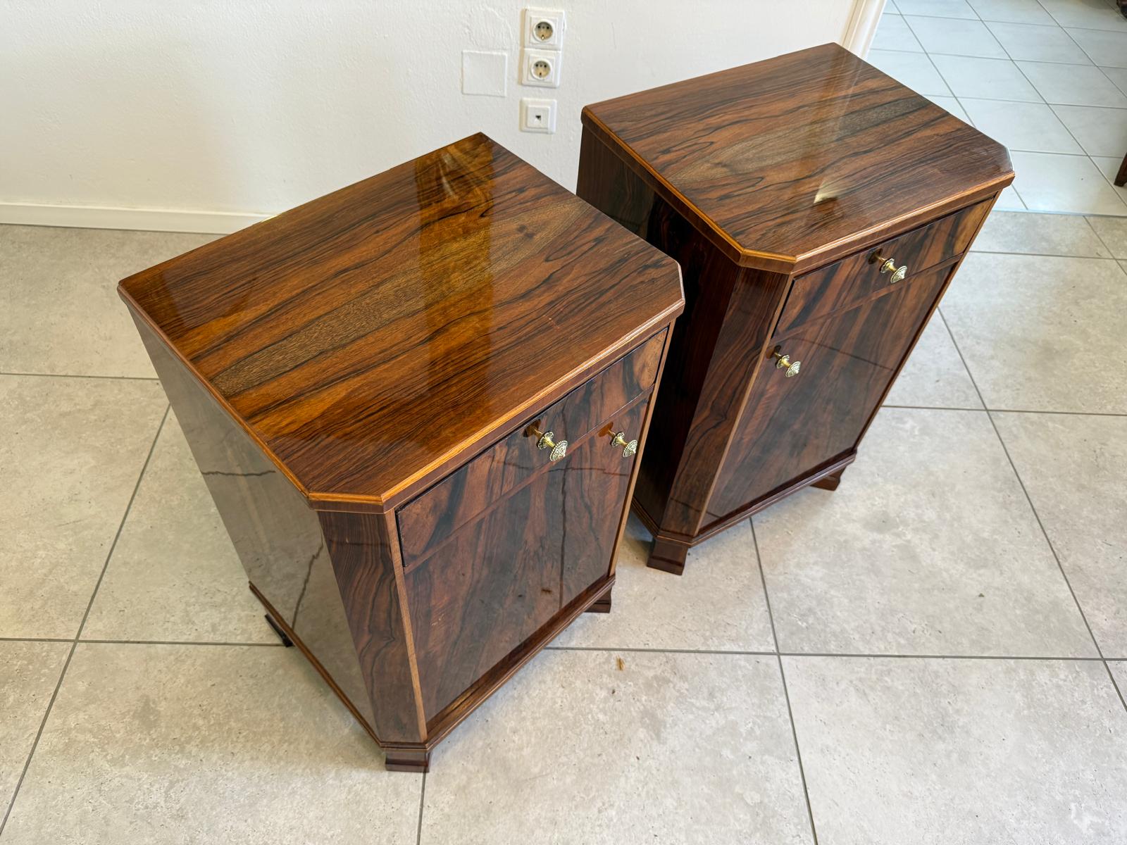 Biedermeier Nachtkasterl Schrankerl 2 Stück Restauriert und Veredelt D1176