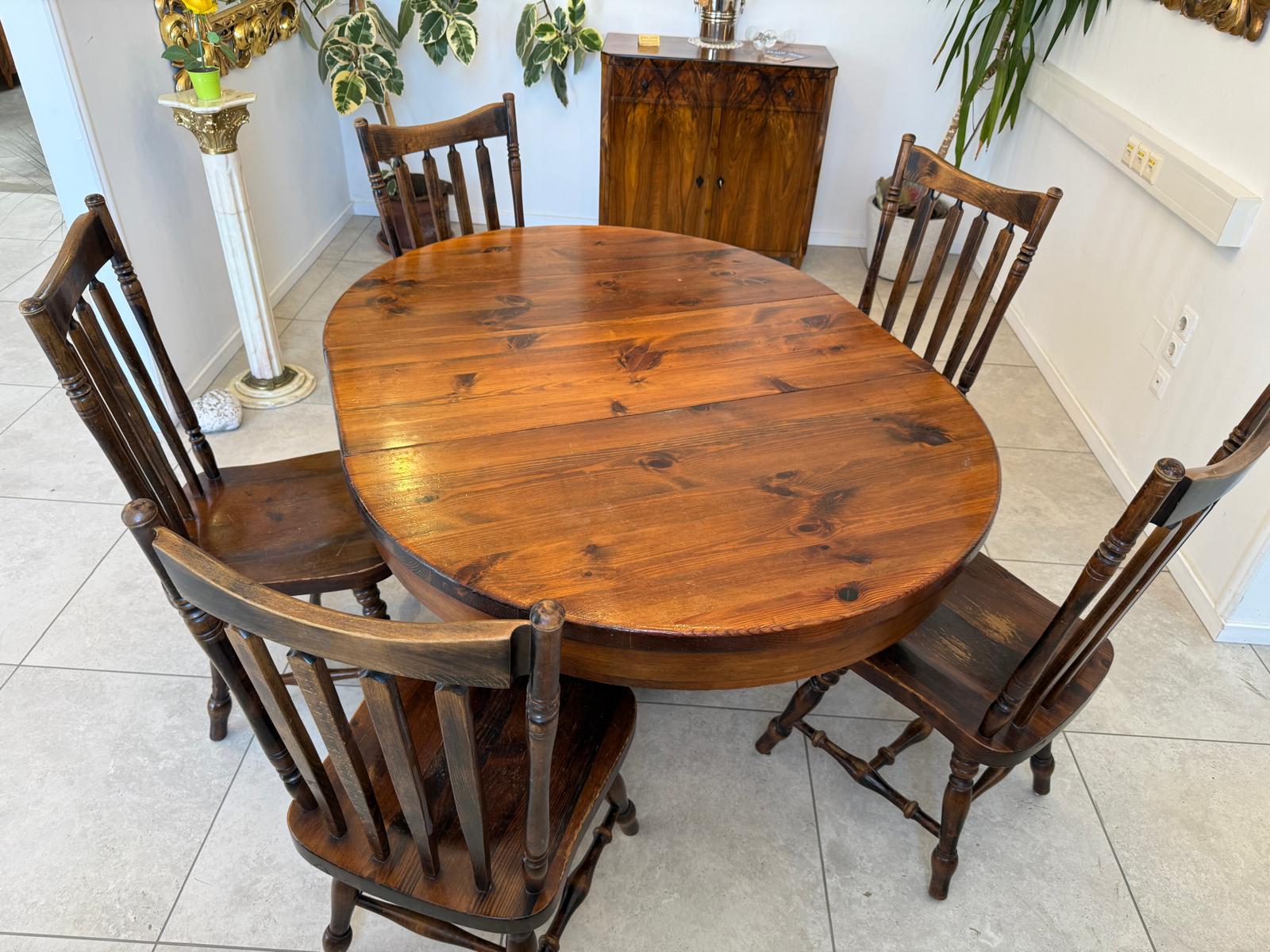 Bauernstube Speisezimmergruppe Tisch 5 Sessel  G1901