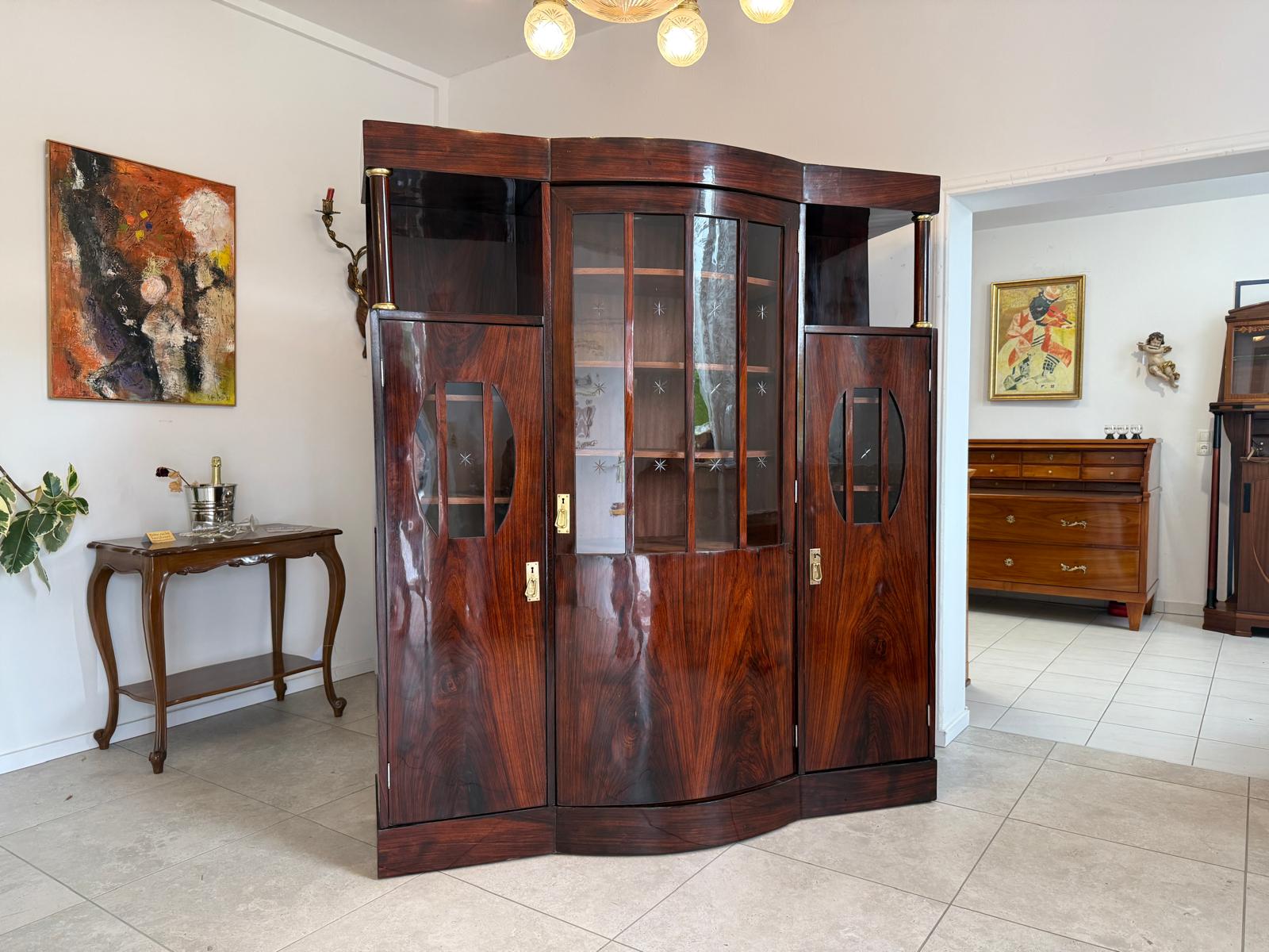 Sale Restaurierte Jugendstil Glasschrank Vitrine Bücherschrank Antiquität G1819