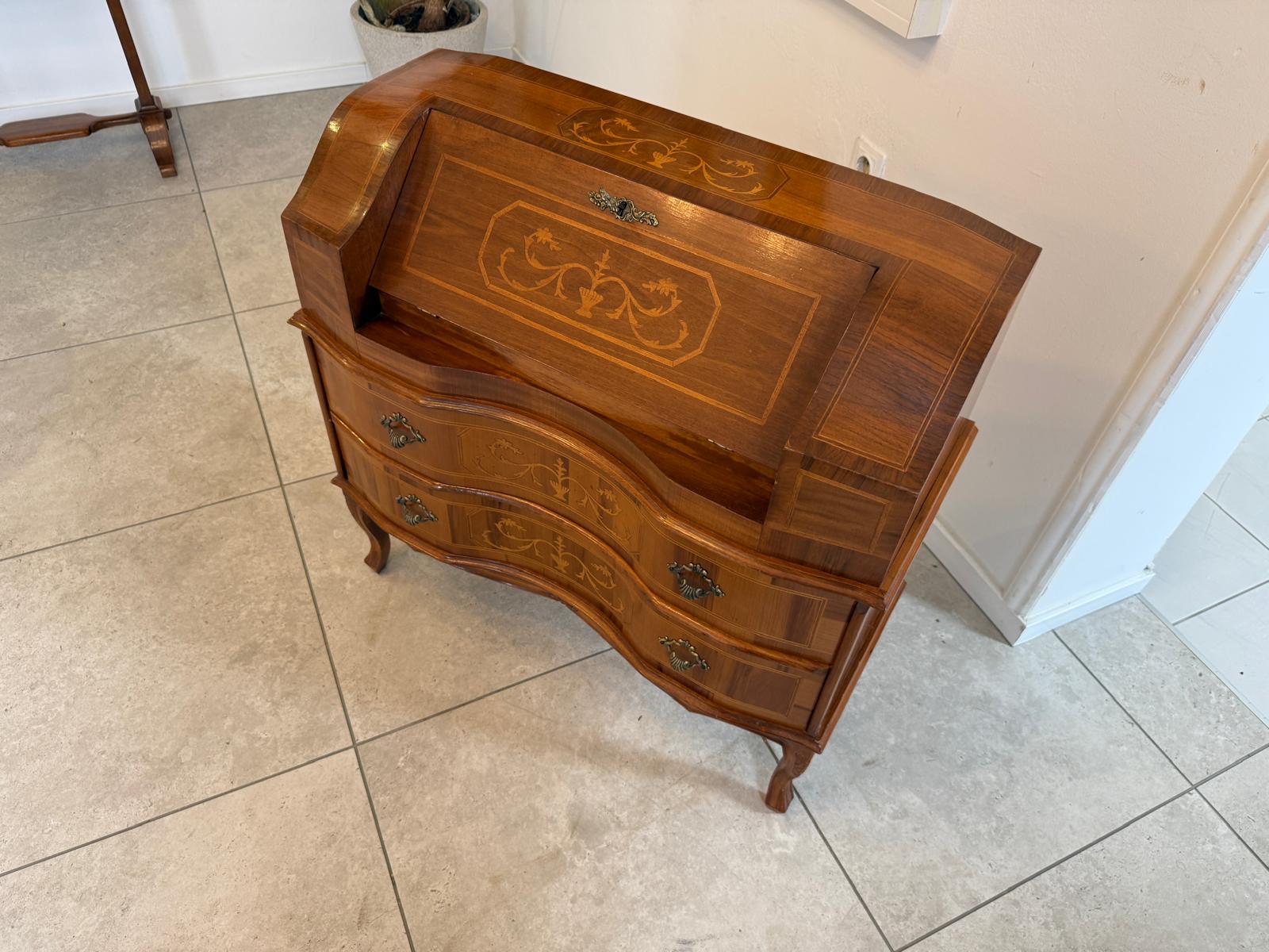 Antikstil Barocker Sekretär Schreibtisch Wurzelholz Stilmöbel D1219