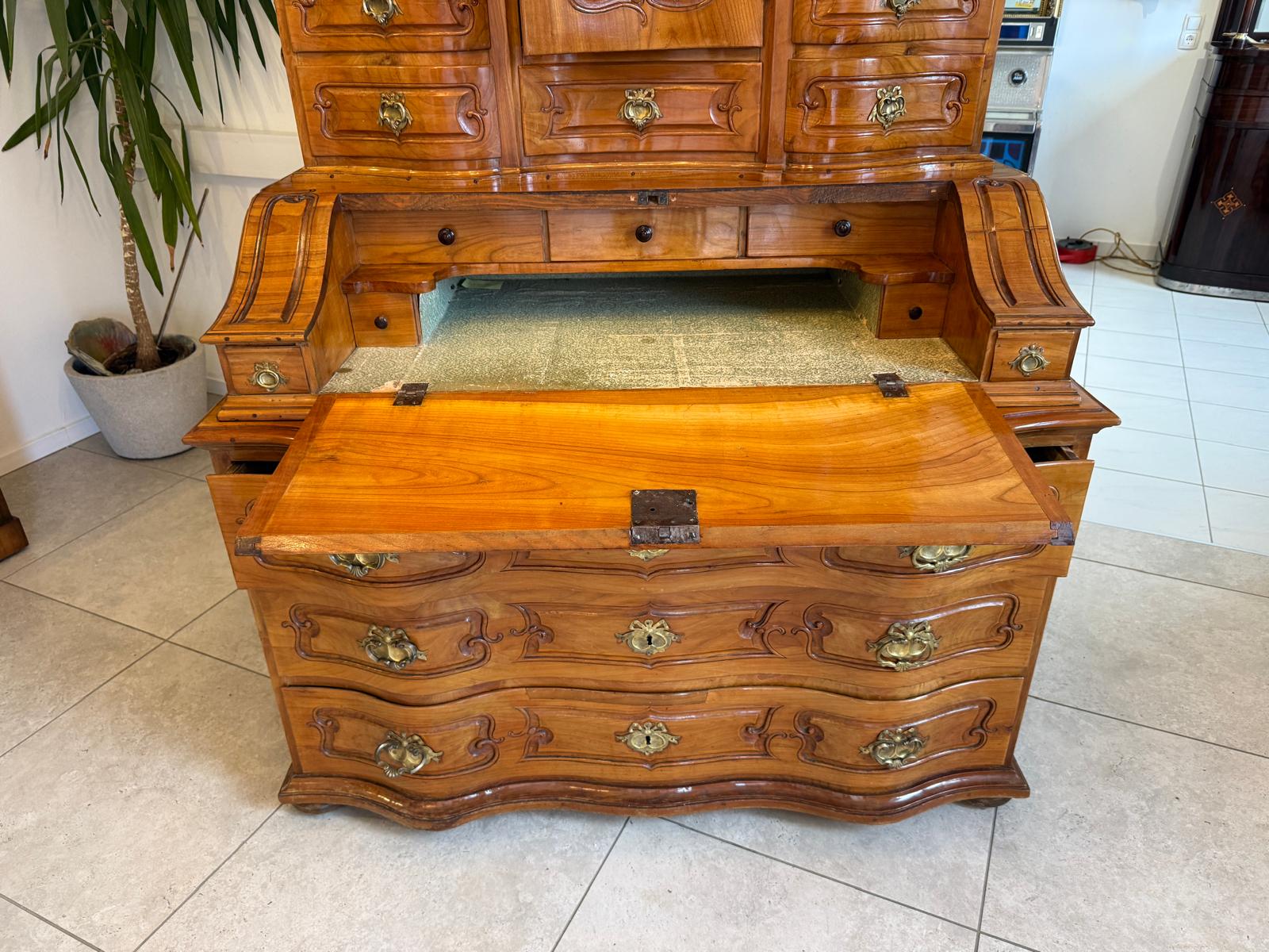 Originale Barocktabernakl Aufsatzkommode Vitrine Antiquität Tabernakl D1144