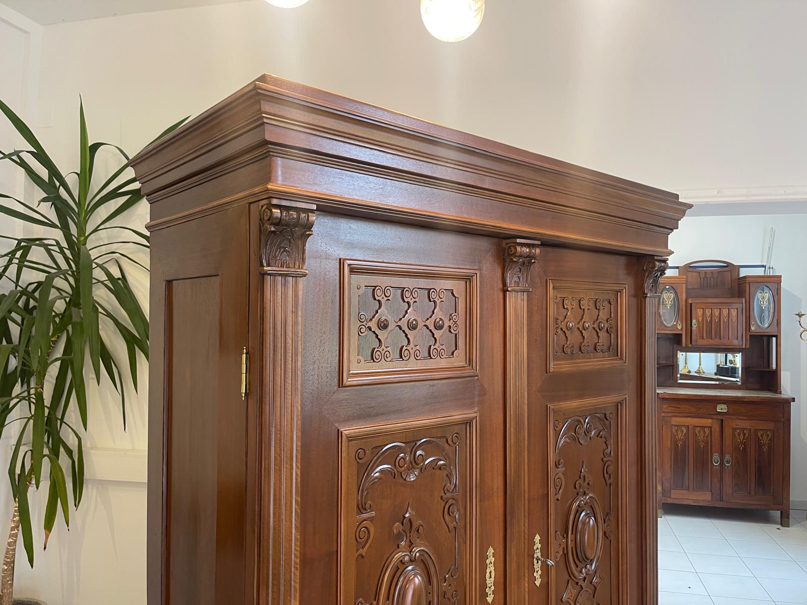 originaler Gründerzeit Schrank Kleiderschrank G1602